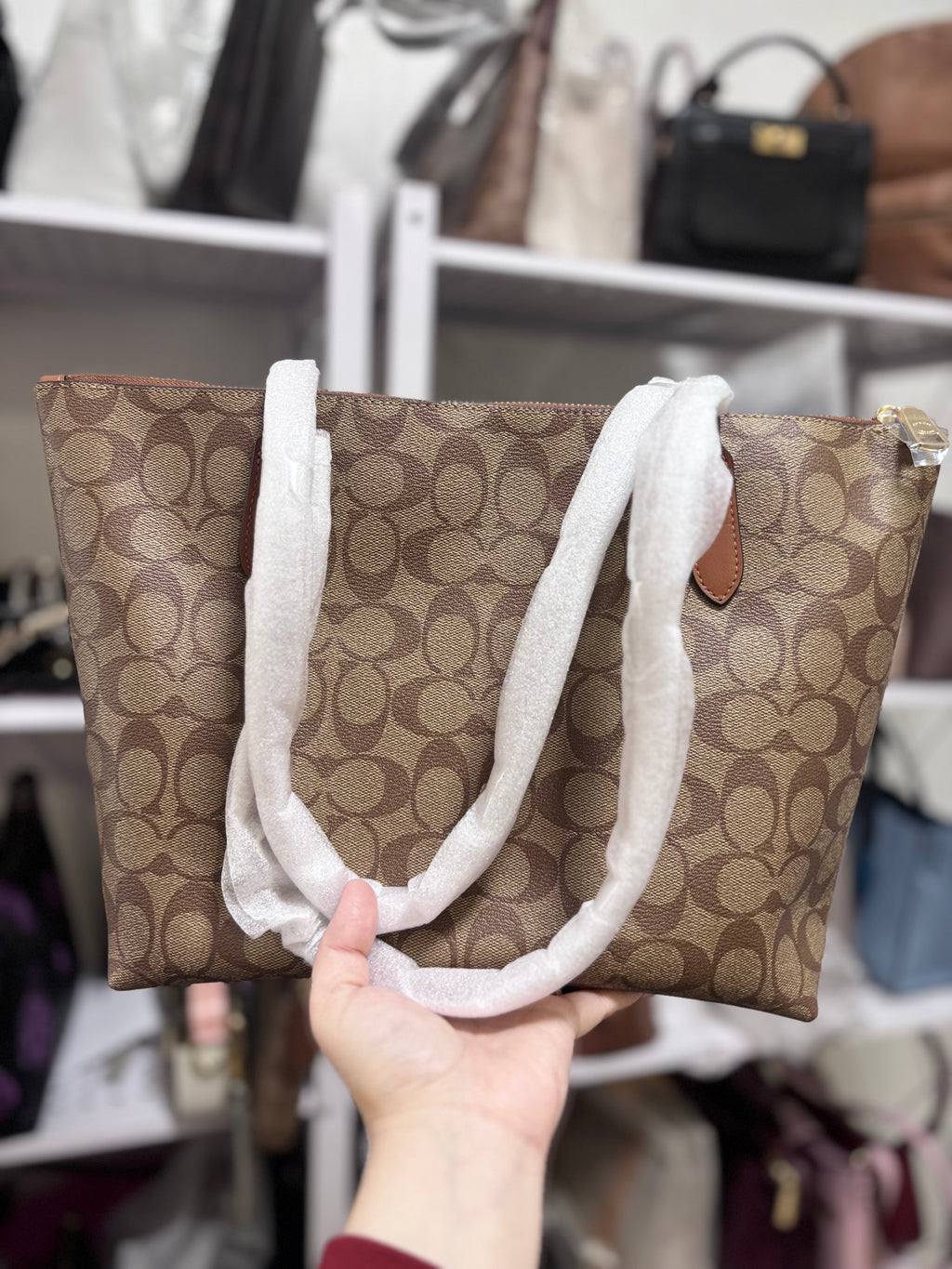 COACH Zip Top Tote - Brown