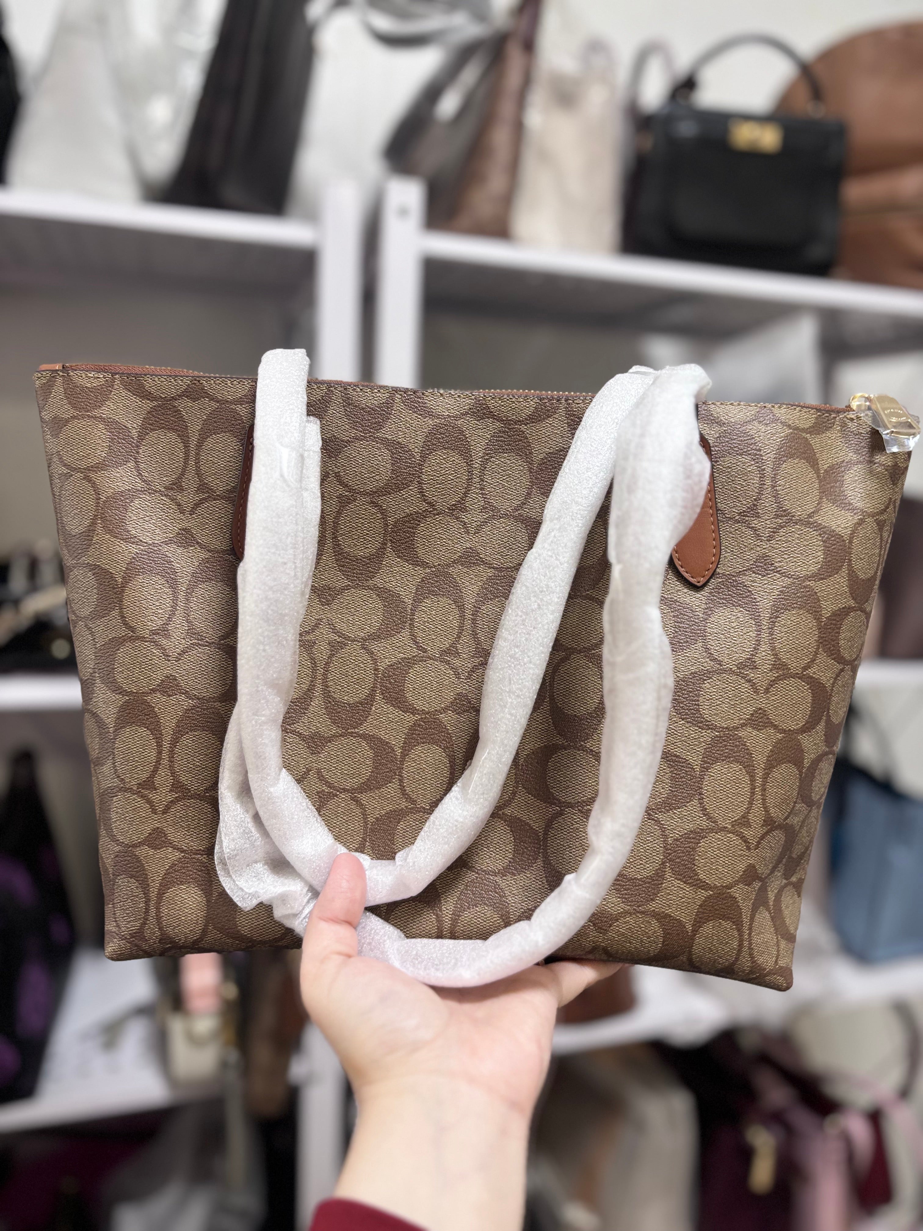 COACH Zip Top Tote - Brown