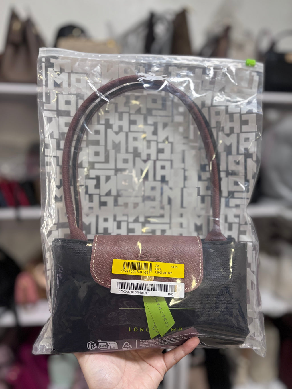 LONGCHAMP Long Handle Medium Black