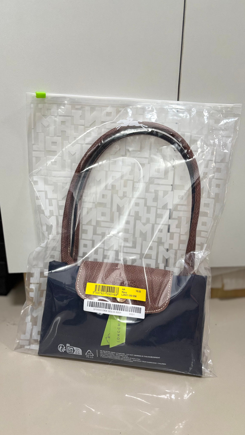 LONGCHAMP Long Handle Medium - Navy Blue