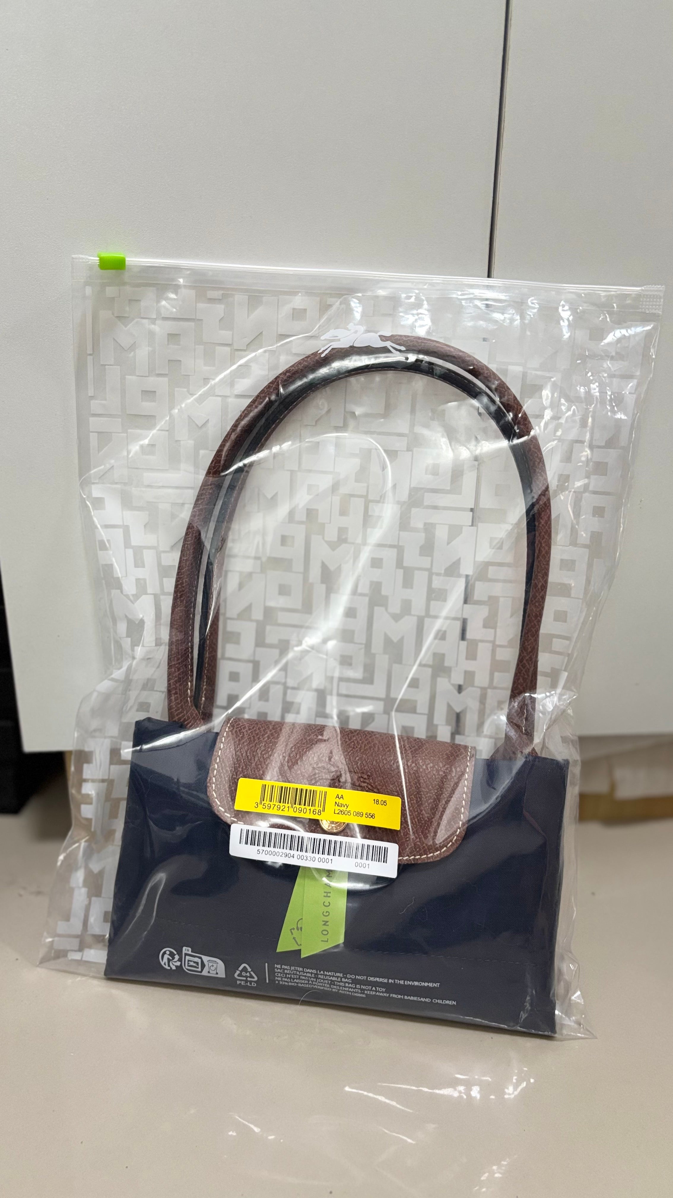 LONGCHAMP Long Handle Medium - Navy Blue