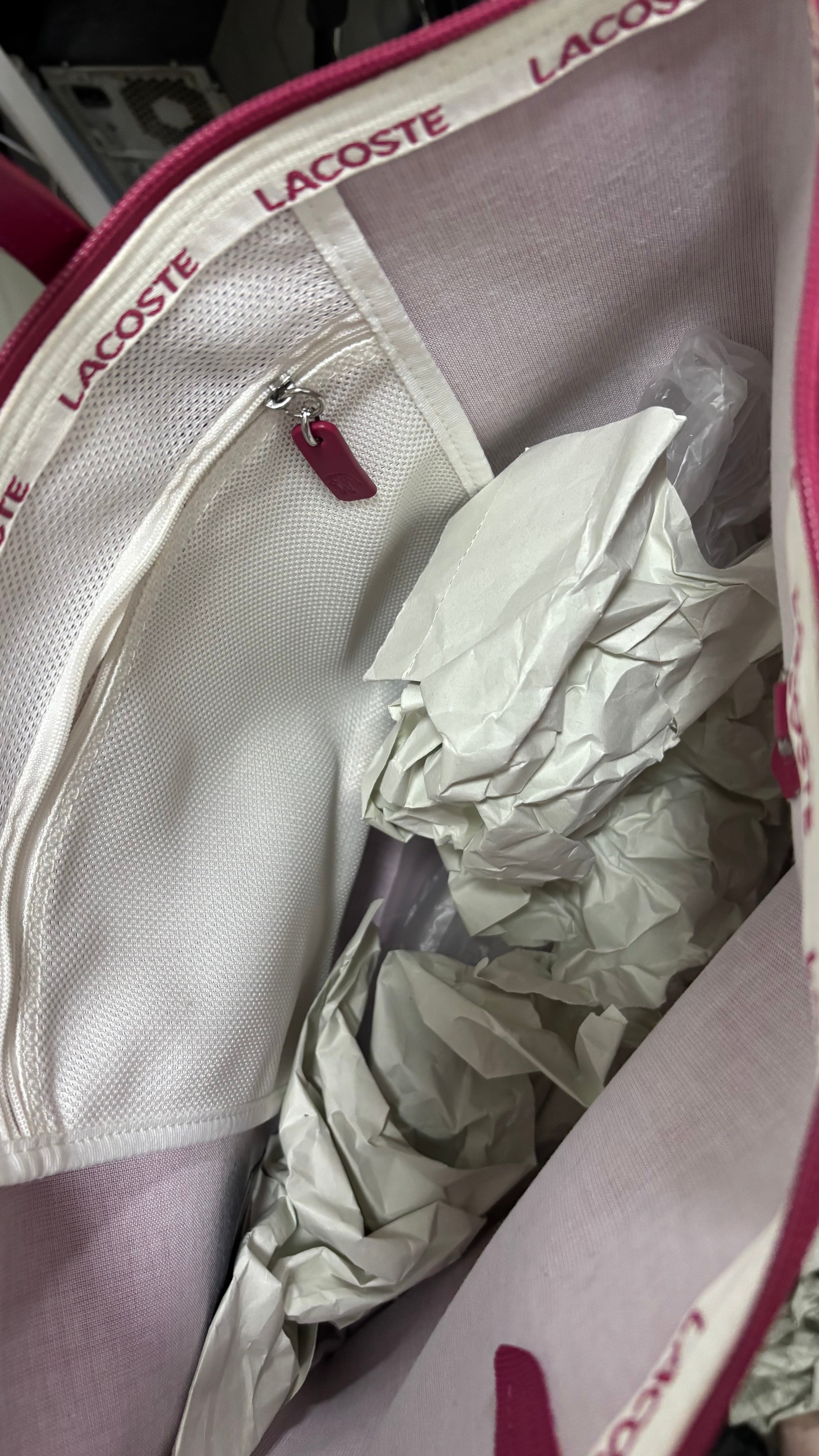 LACOSTE Large Vertical Tote - Pink