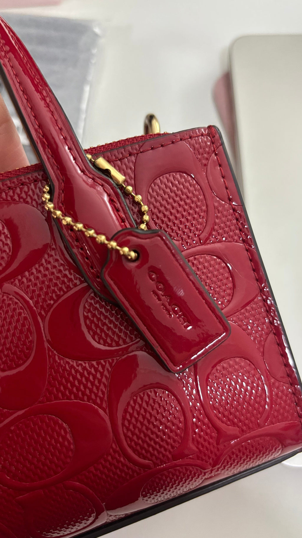 COACH Nina Mini Tote Patent Crossbody Bag