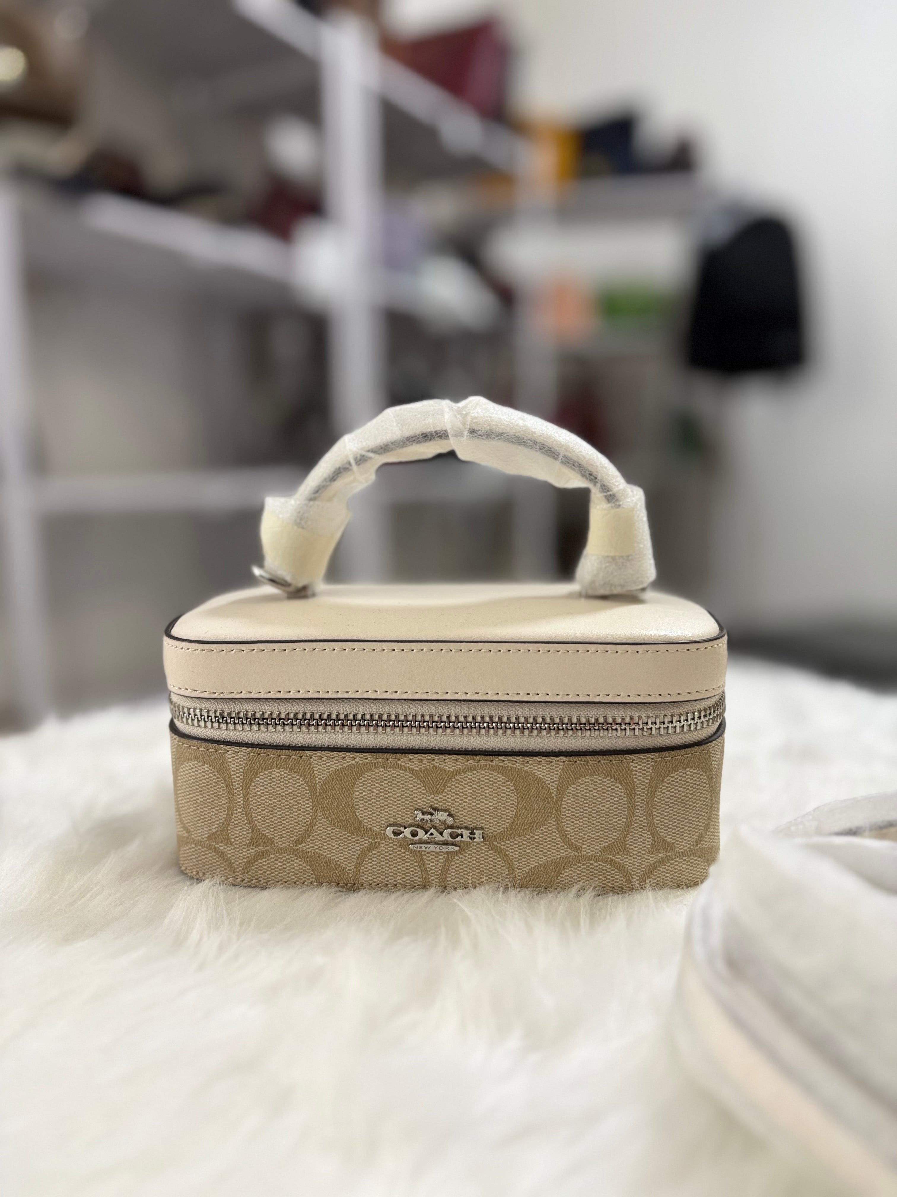 COACH Train Case Crossbody -  Chalk/Khaki Signature