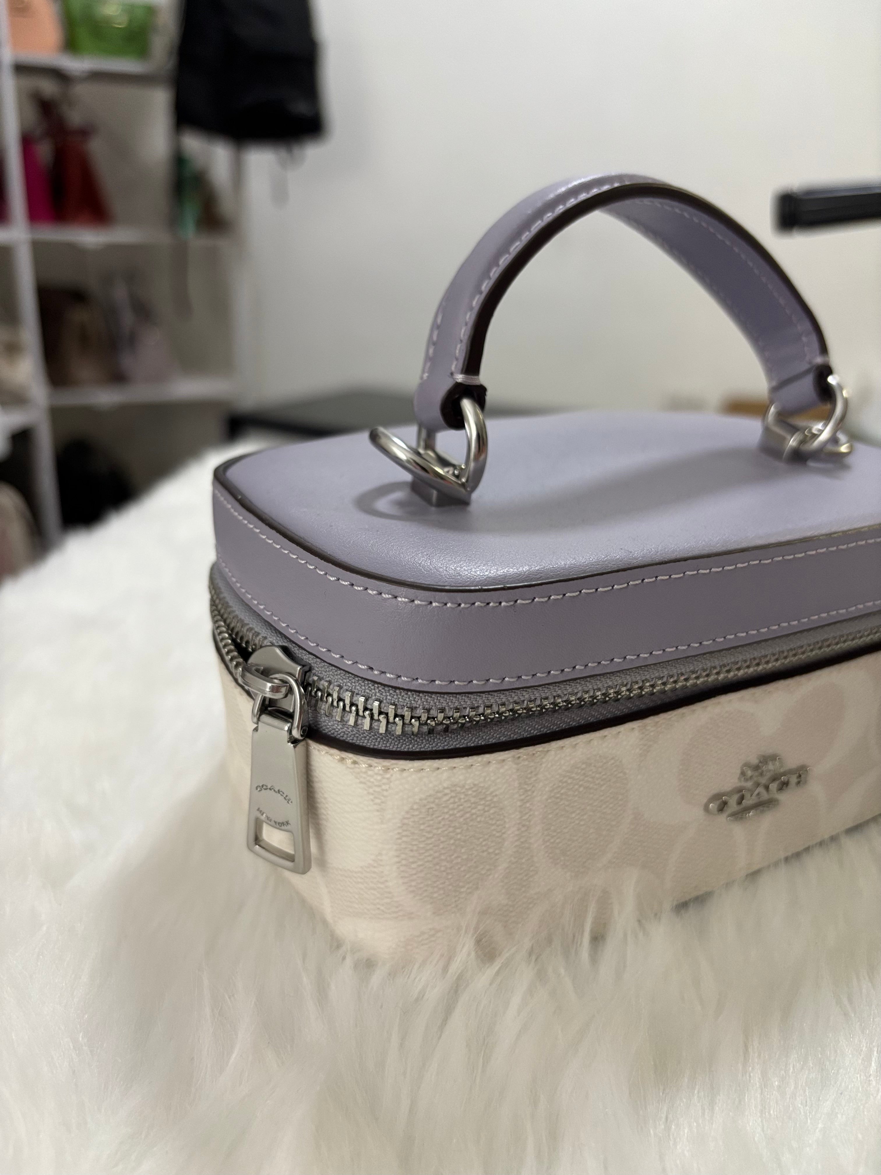 COACH Train Case Crossbody -  Purple/White Signature