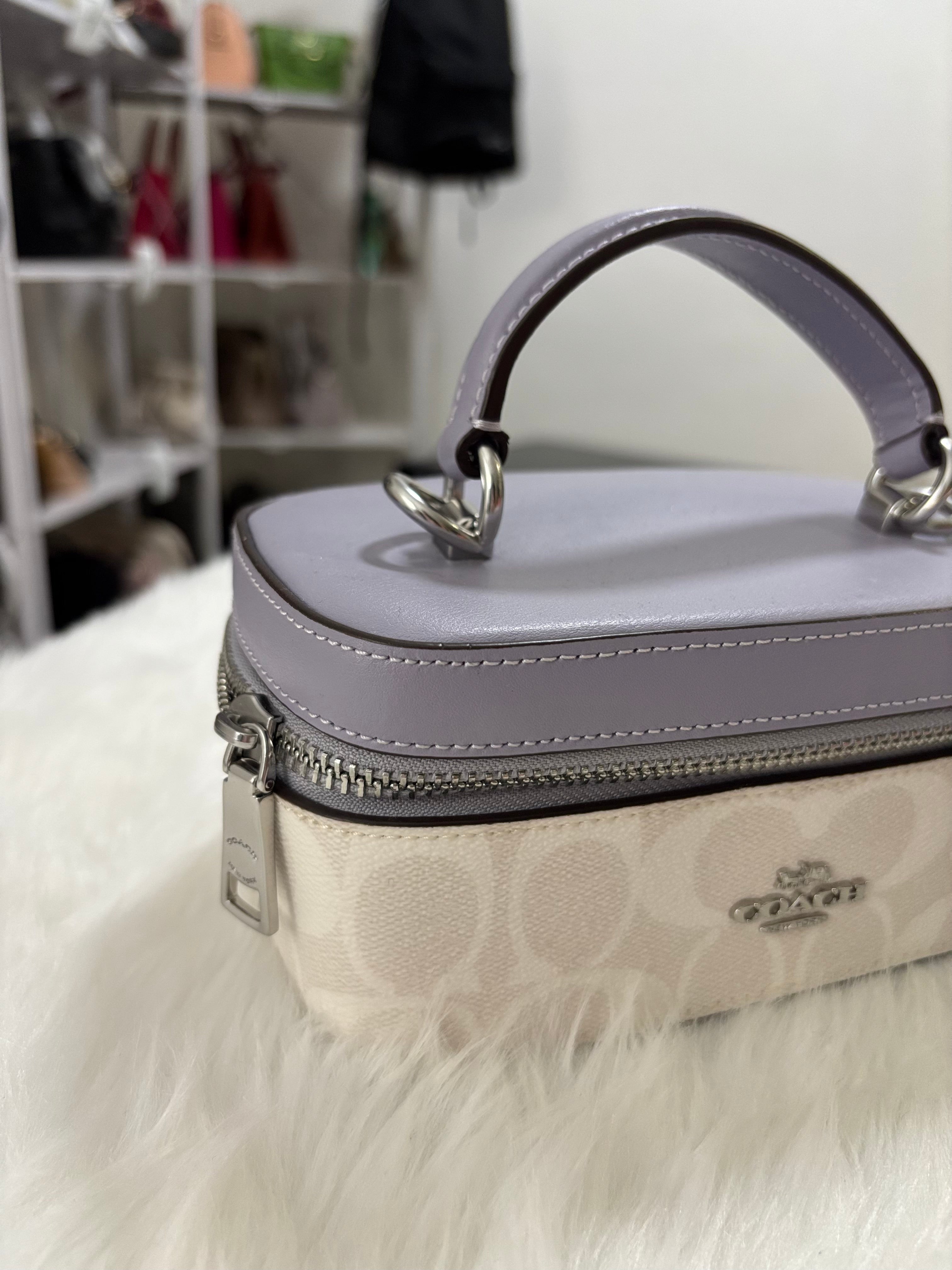 COACH Train Case Crossbody -  Purple/White Signature