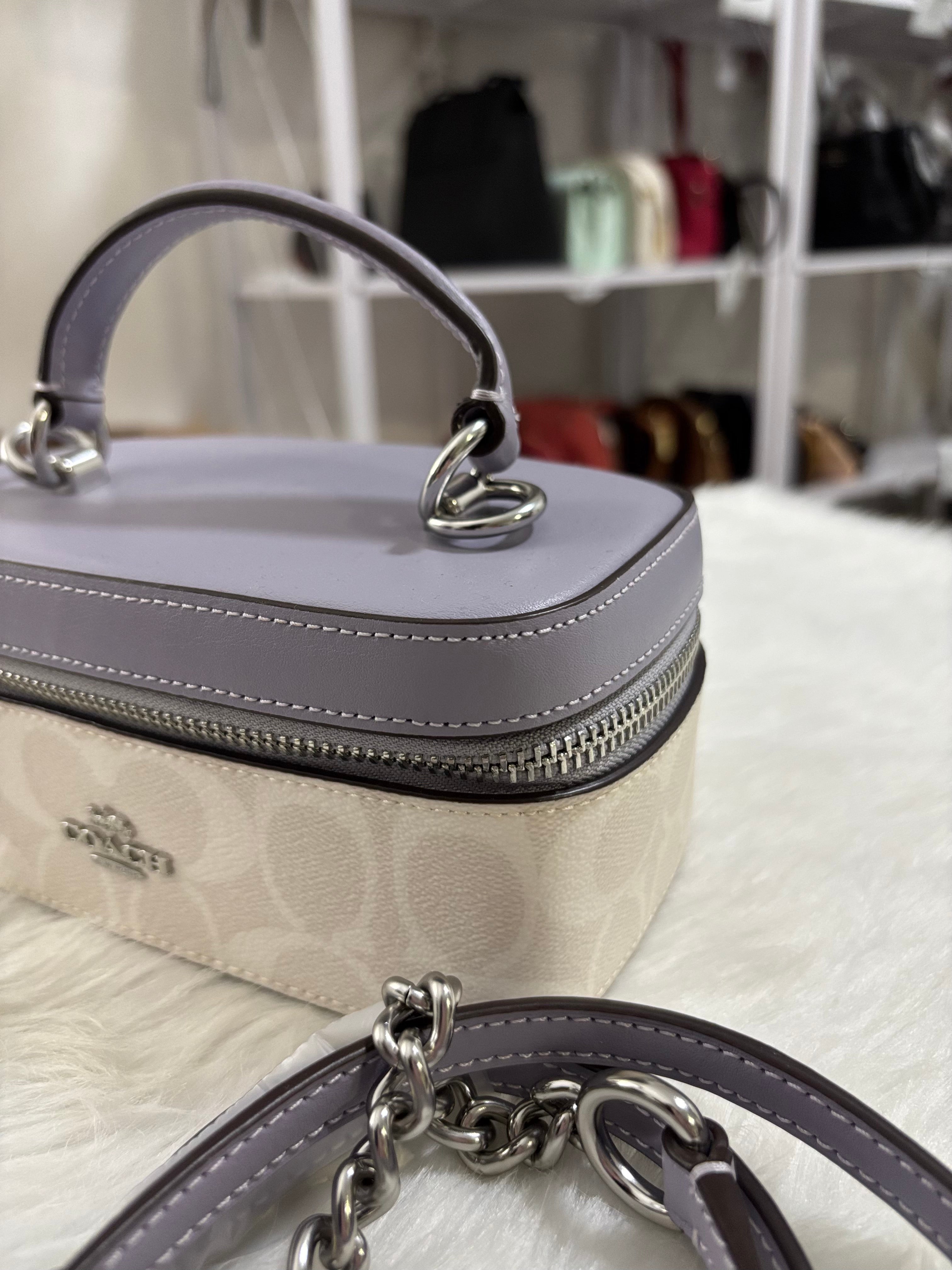 COACH Train Case Crossbody -  Purple/White Signature