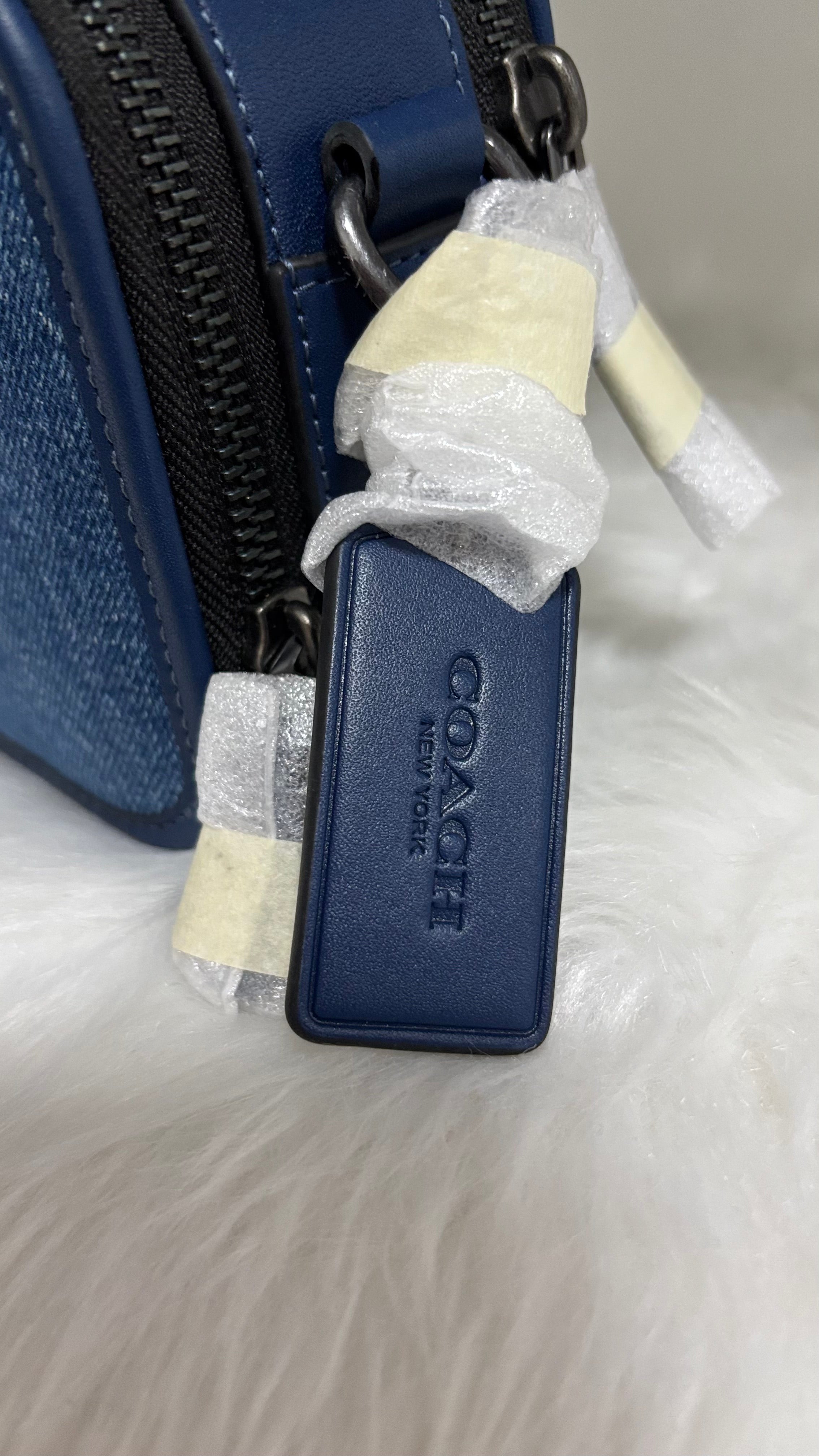 COACH Wyatt Crossbody Bag Denim/Deep Blue/Gunmetal