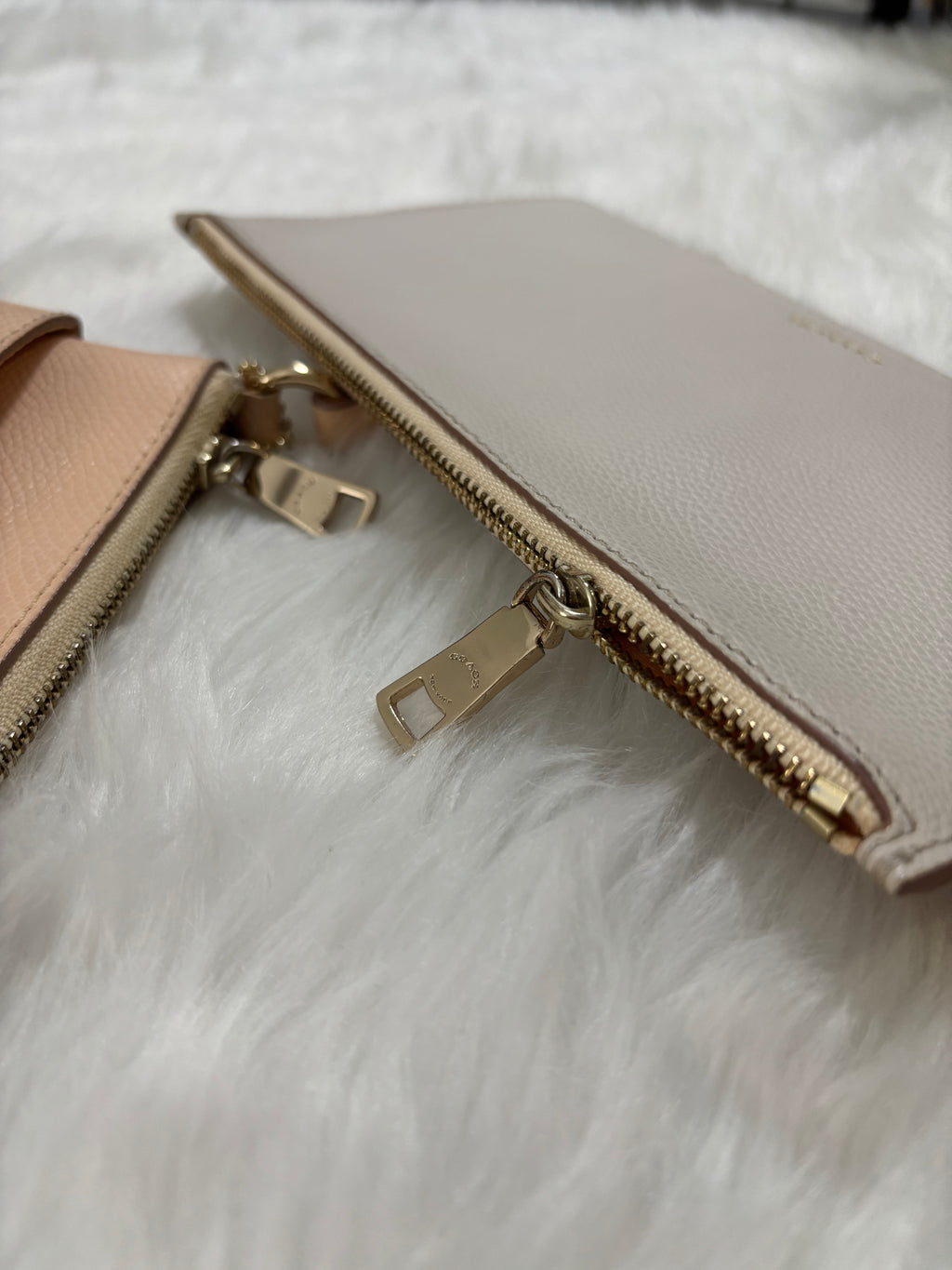 COACH Crossgrain Leather Wristlet with Removable Leather Pouch