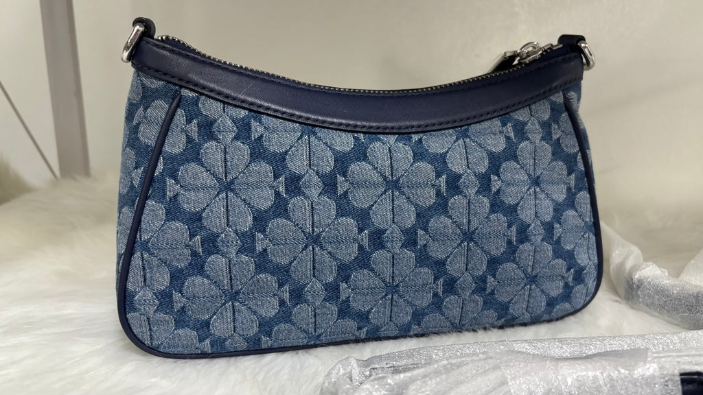 KATE SPADE Spade Flower Jacquard Denim Small Convertible Crossbody Bag