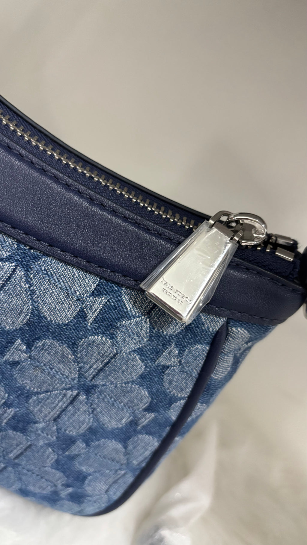 KATE SPADE Spade Flower Jacquard Denim Small Convertible Crossbody Bag