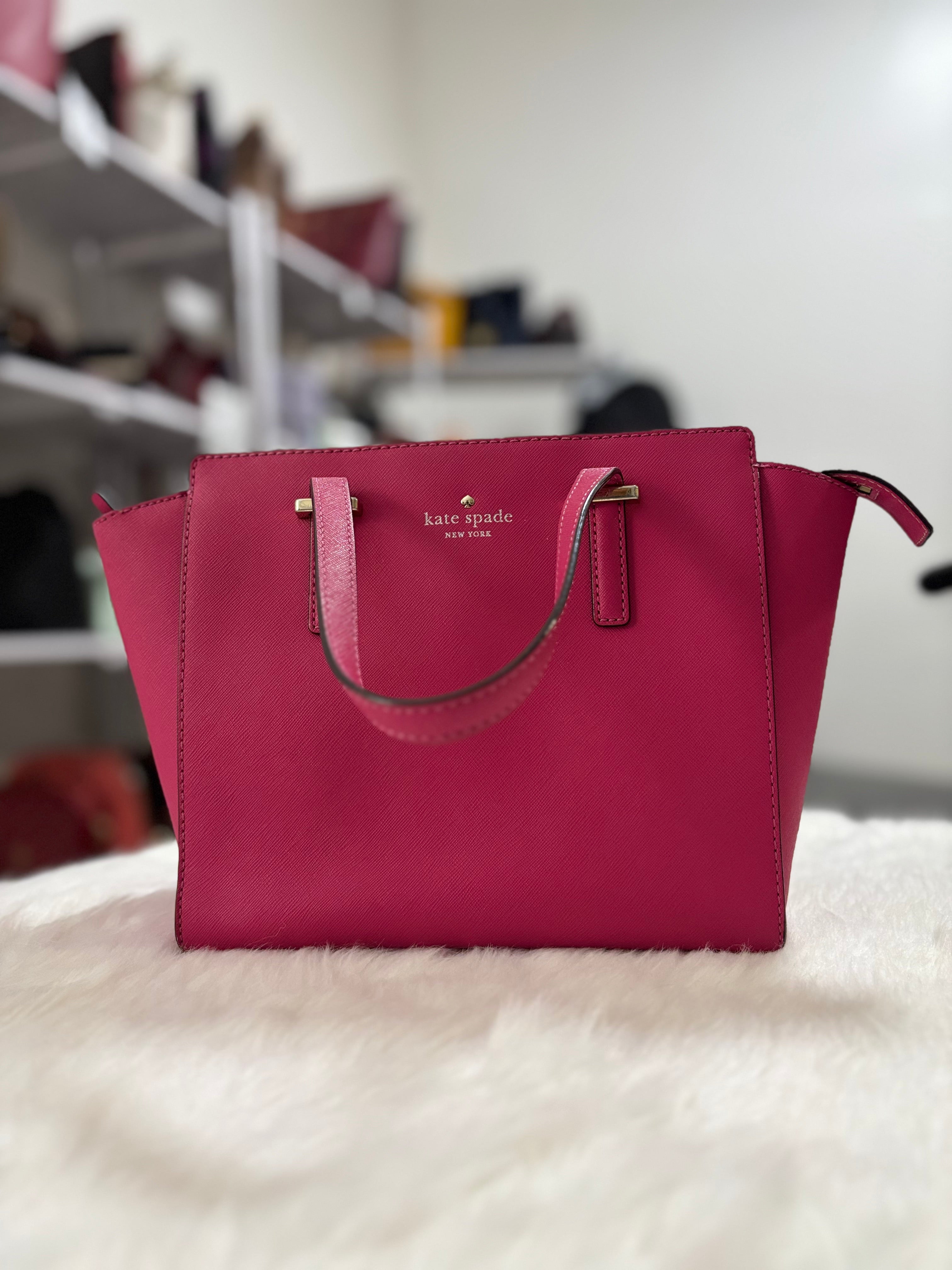 KATE SPADE Leather Cedar Street Hayden Tote in Fuschia