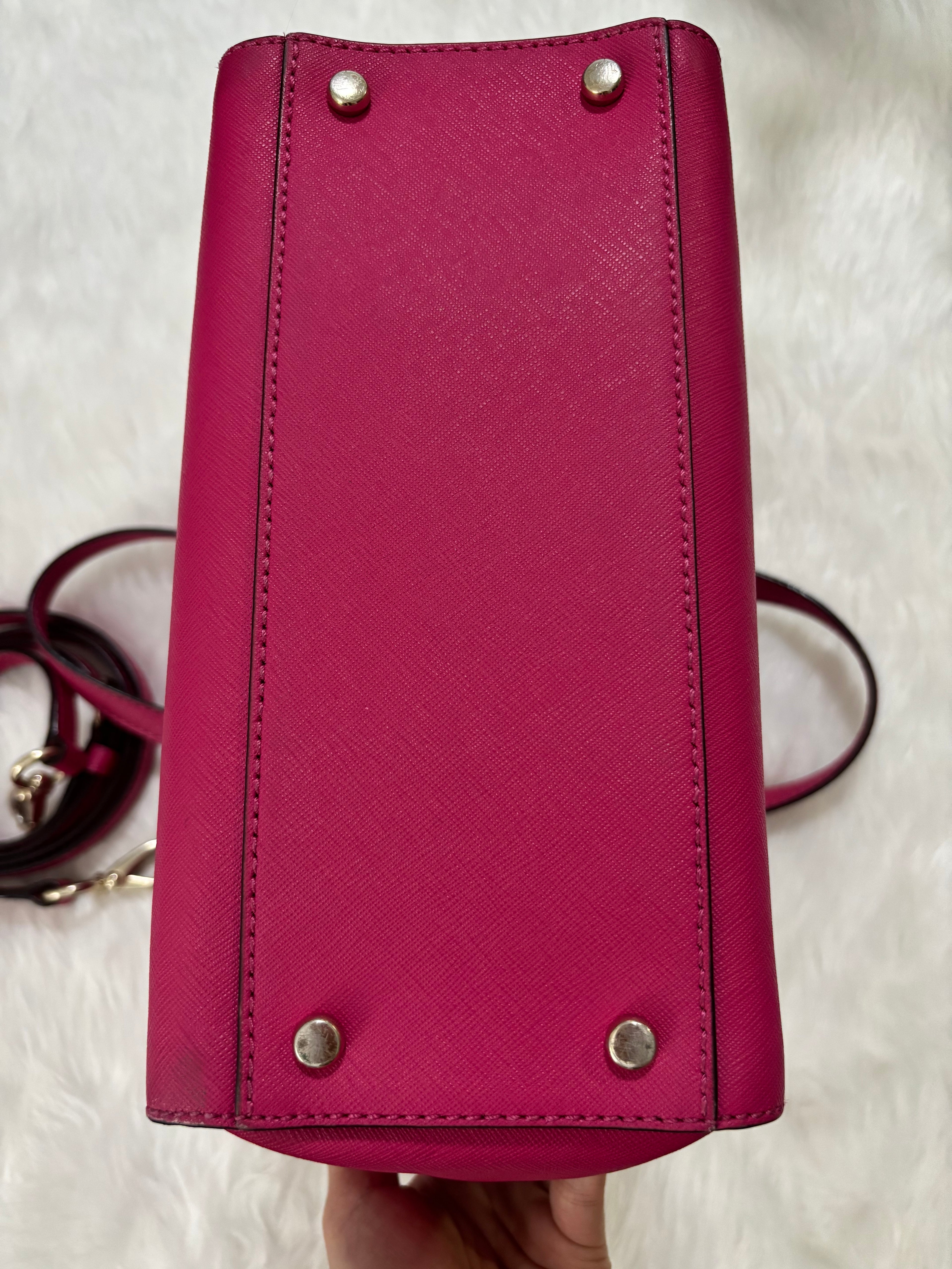 KATE SPADE Leather Cedar Street Hayden Tote in Fuschia