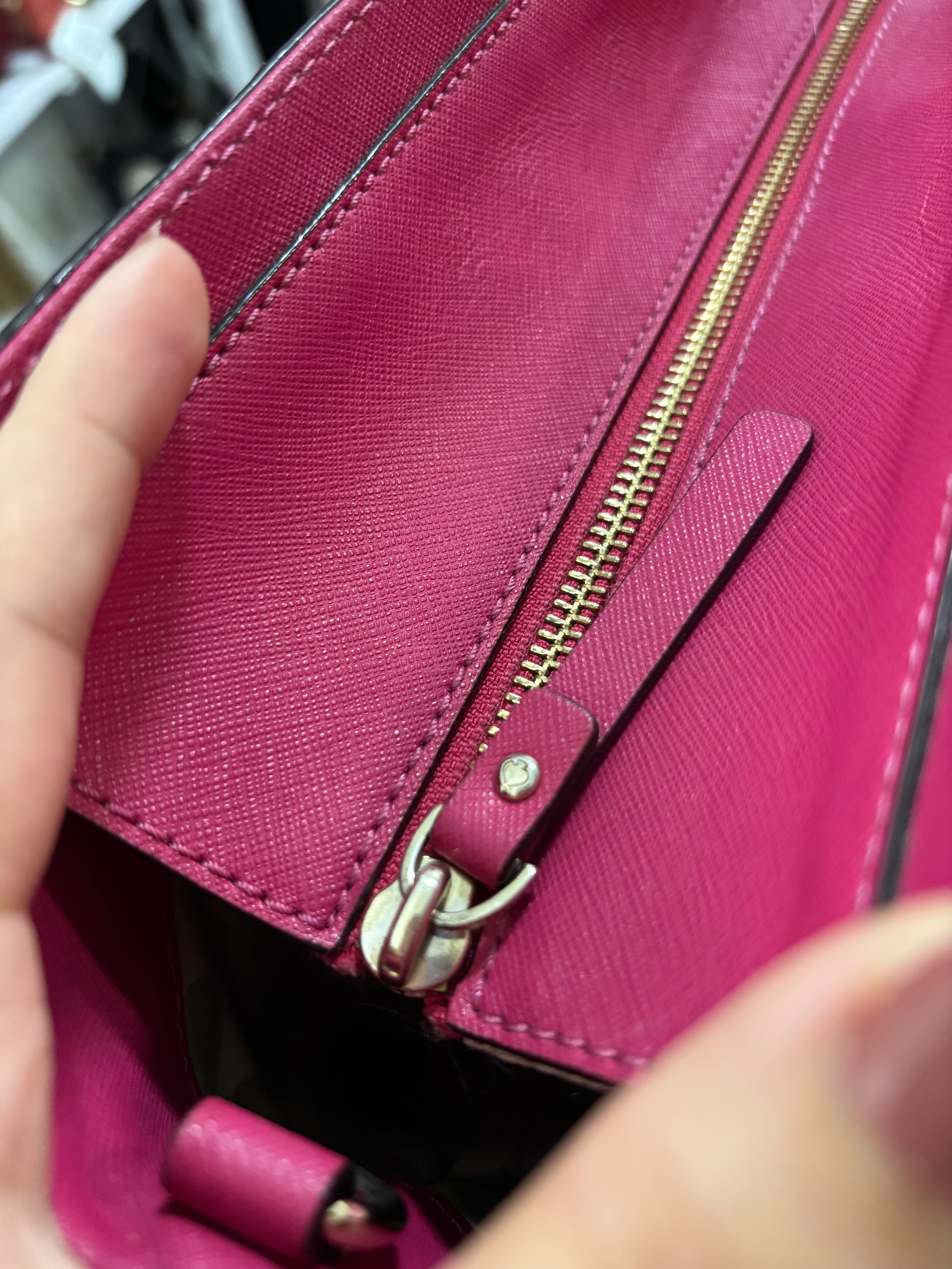 KATE SPADE Leather Cedar Street Hayden Tote in Fuschia
