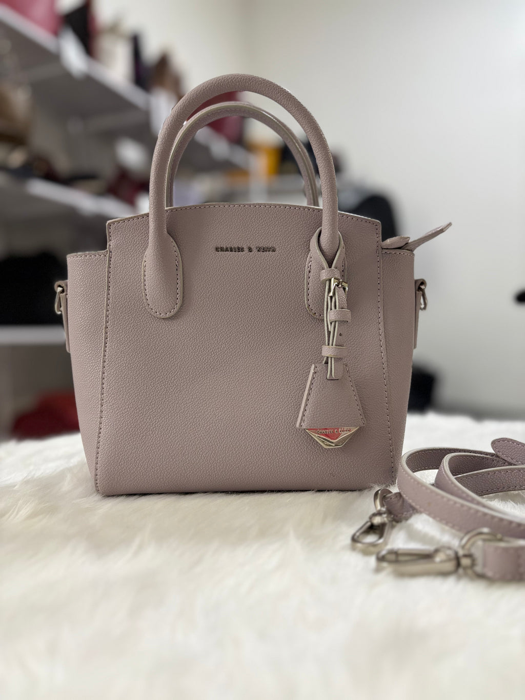CALVIN KLEIN Harper Structured Top Handle Bag