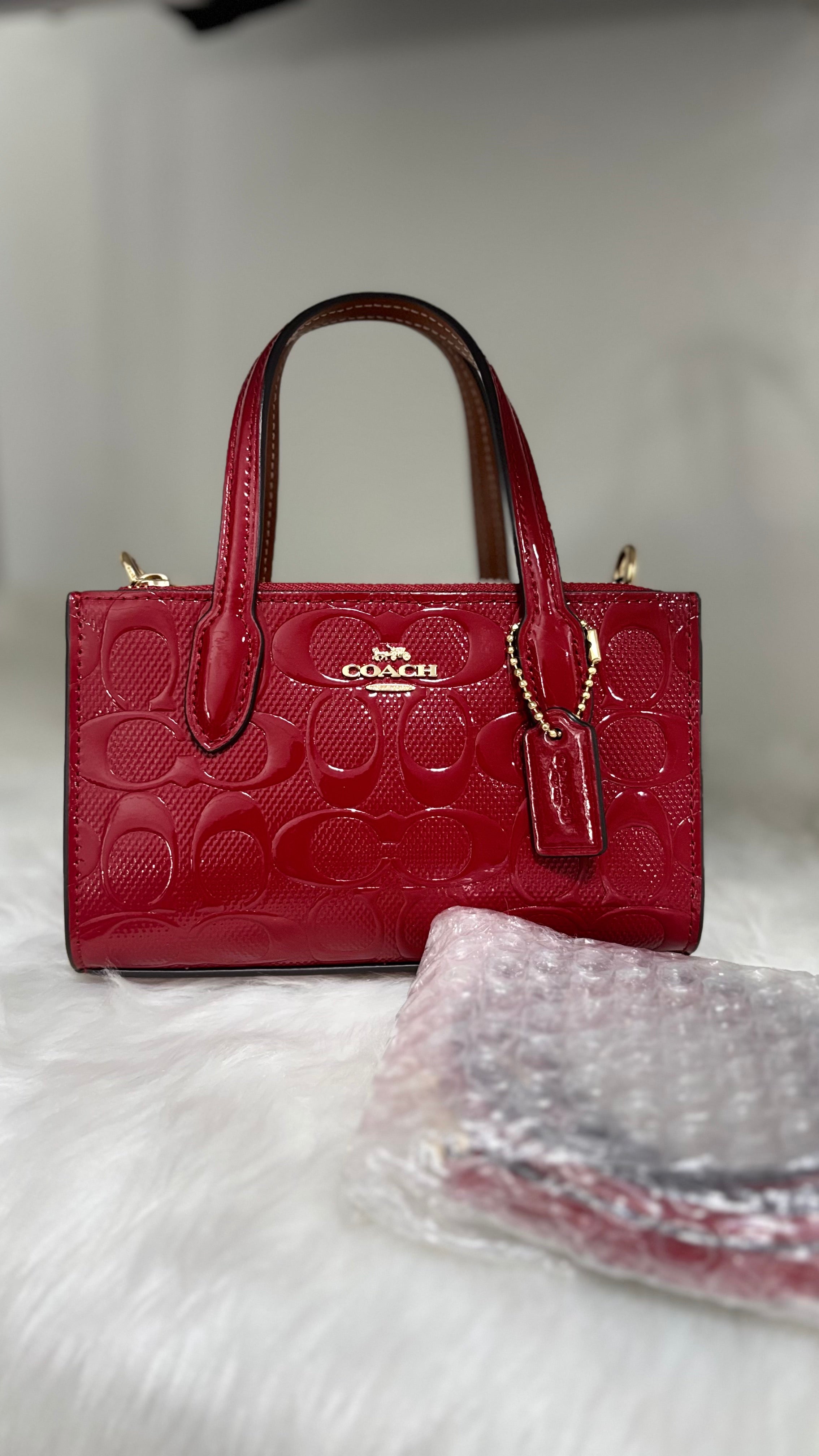 COACH Nina Mini Tote Patent Crossbody Bag