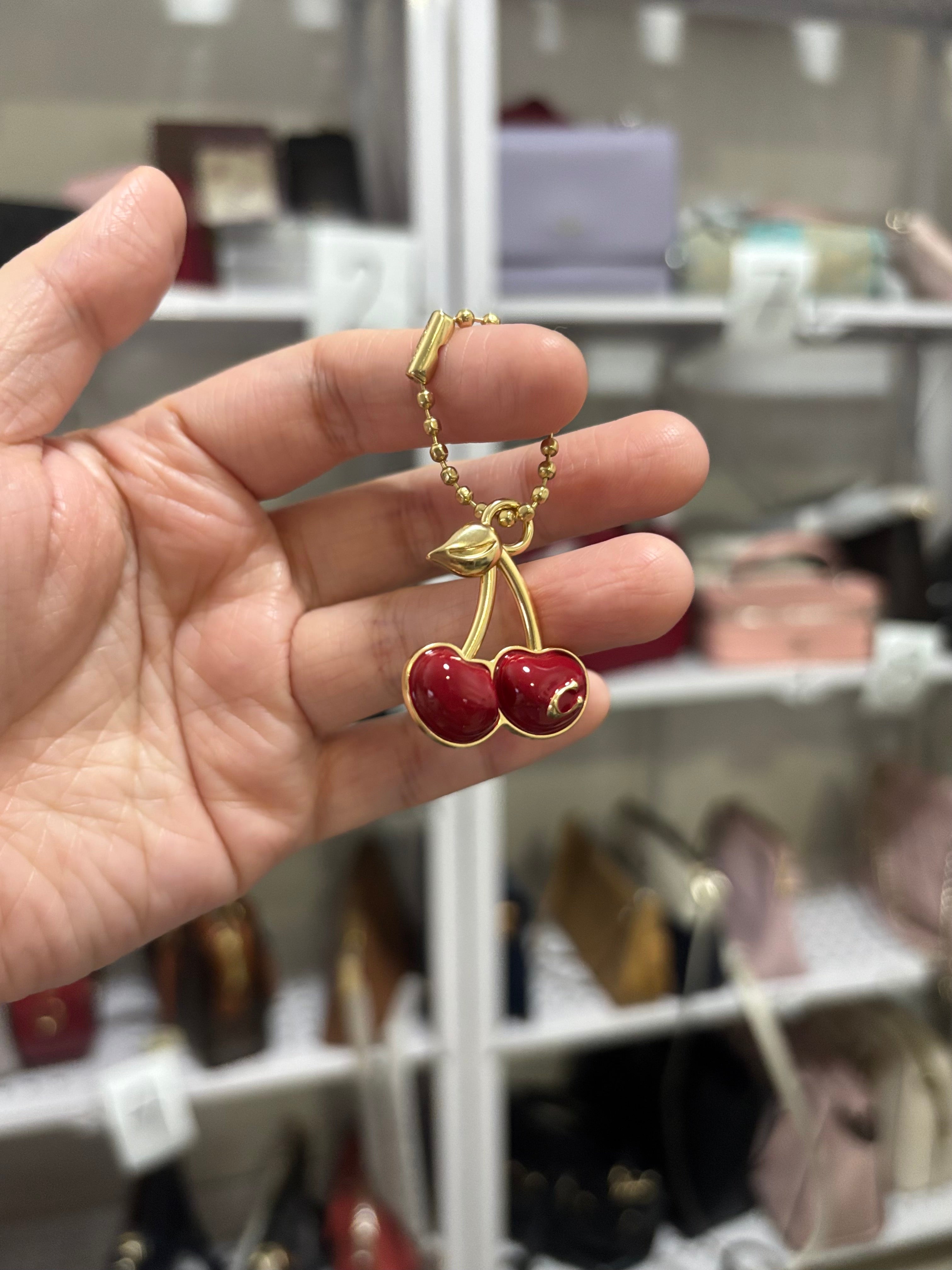 COACH Gold-Tone Collectible Signature C Cherry Charm
