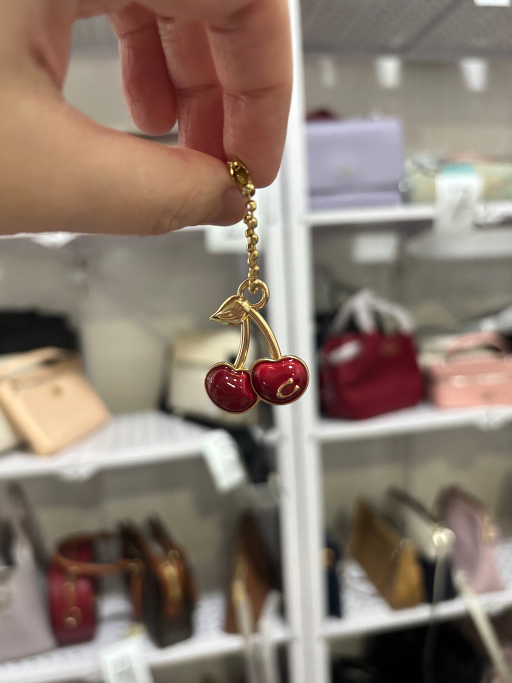 COACH Gold-Tone Collectible Signature C Cherry Charm
