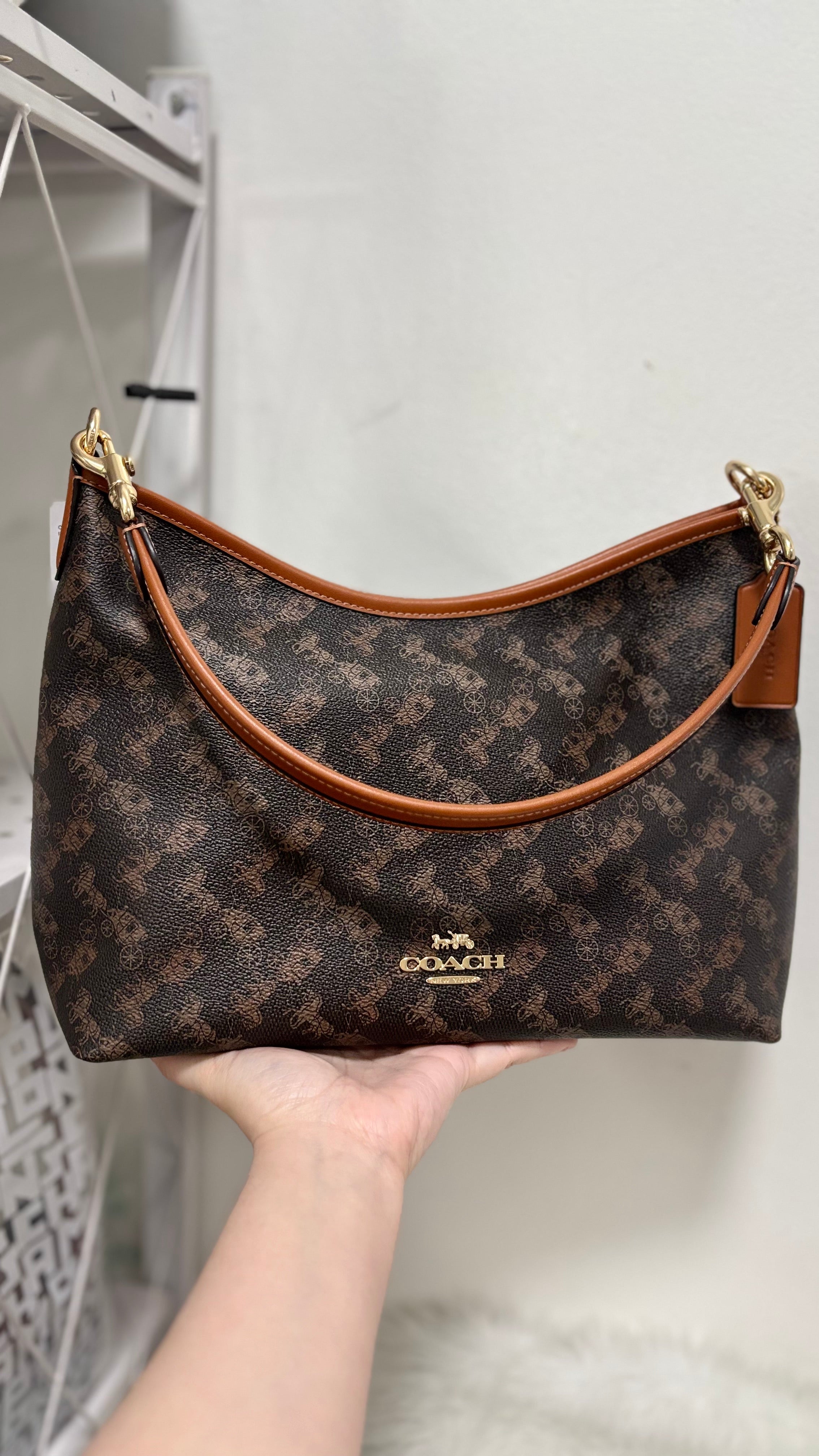 COACH Laurel Shoulder Bag In Signature Canvas Horse and Carriage