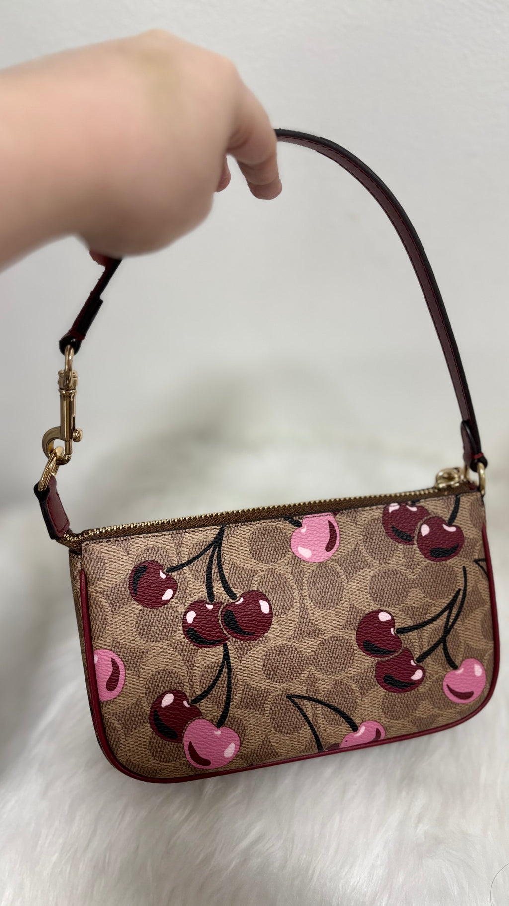 COACH Nolita 19 In Signature Canvas With Cherry Print