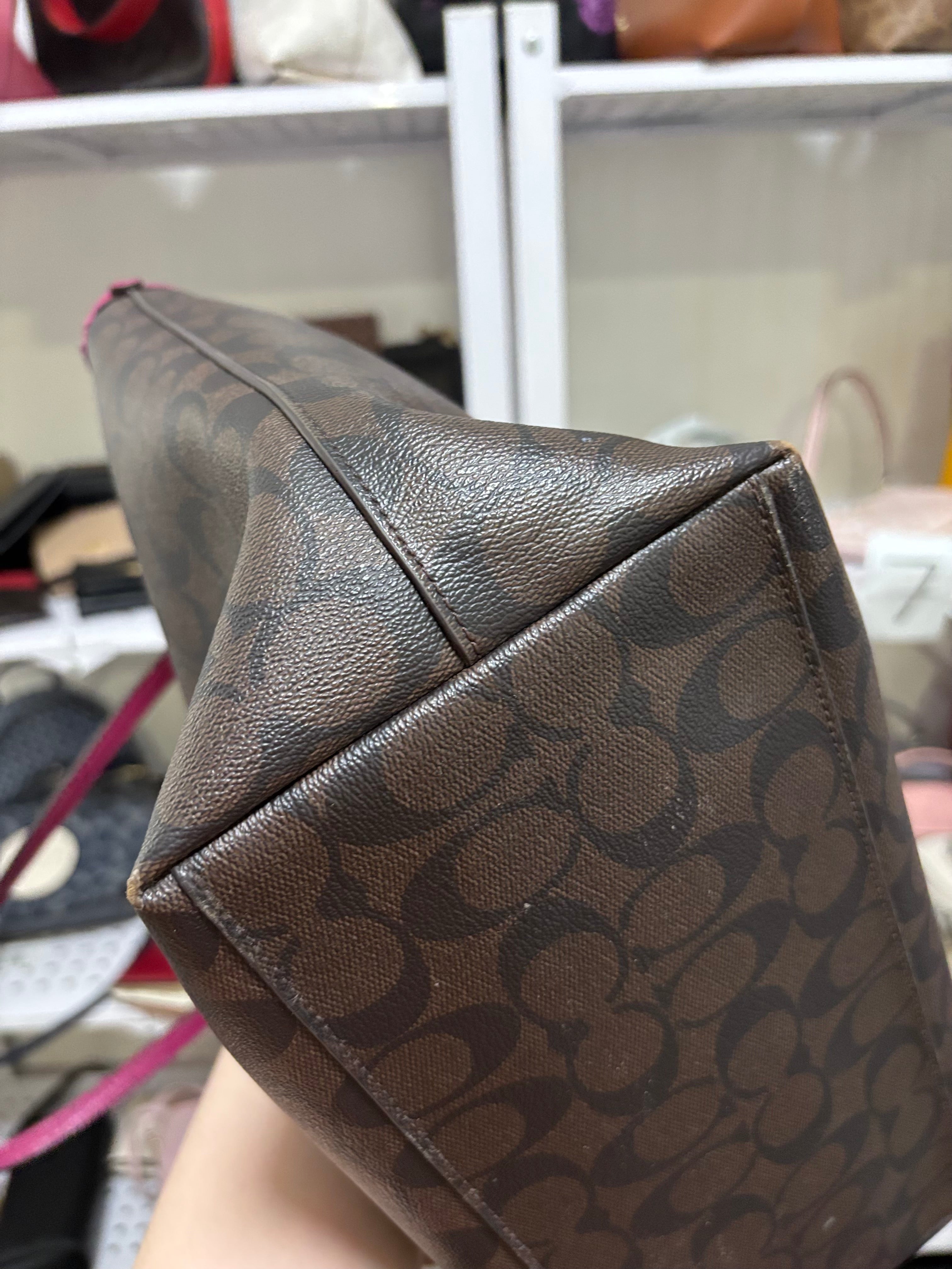 COACH City Zip Tote - Mahogany/Purple
