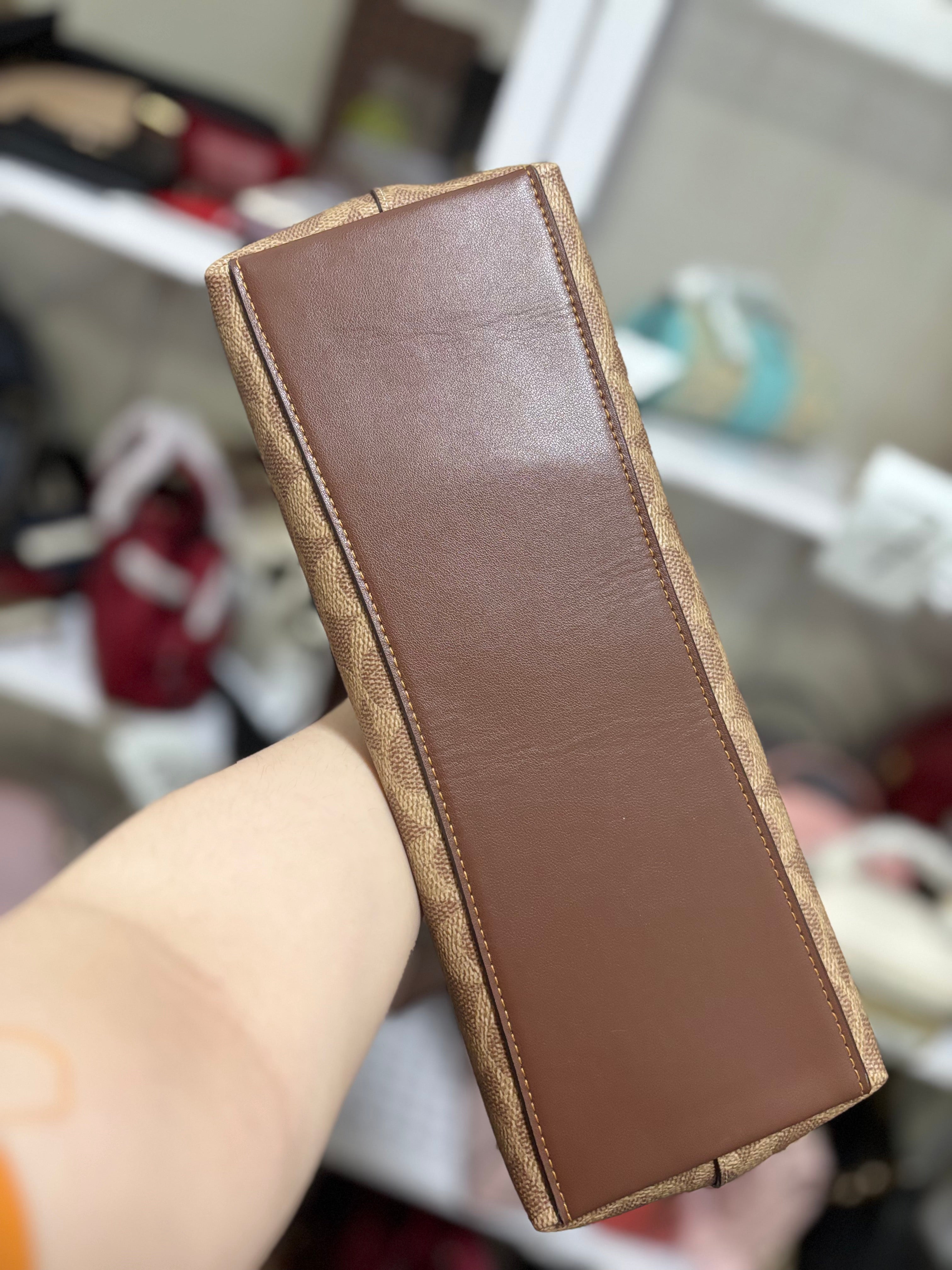 COACH Laurel Shoulder Bag In Signature Canvas Tan/Brown