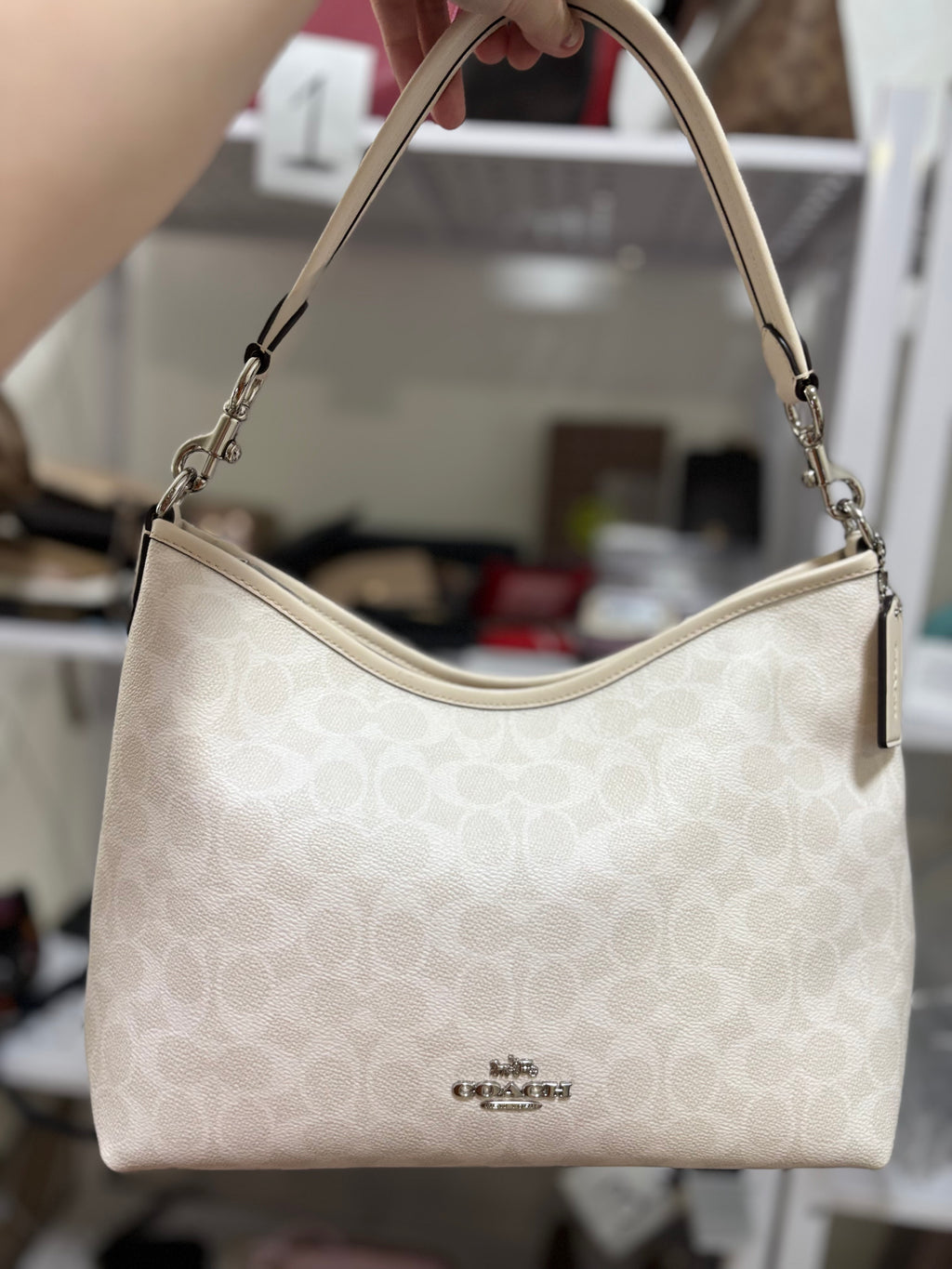 COACH Laurel in Chalk Signature Canvas