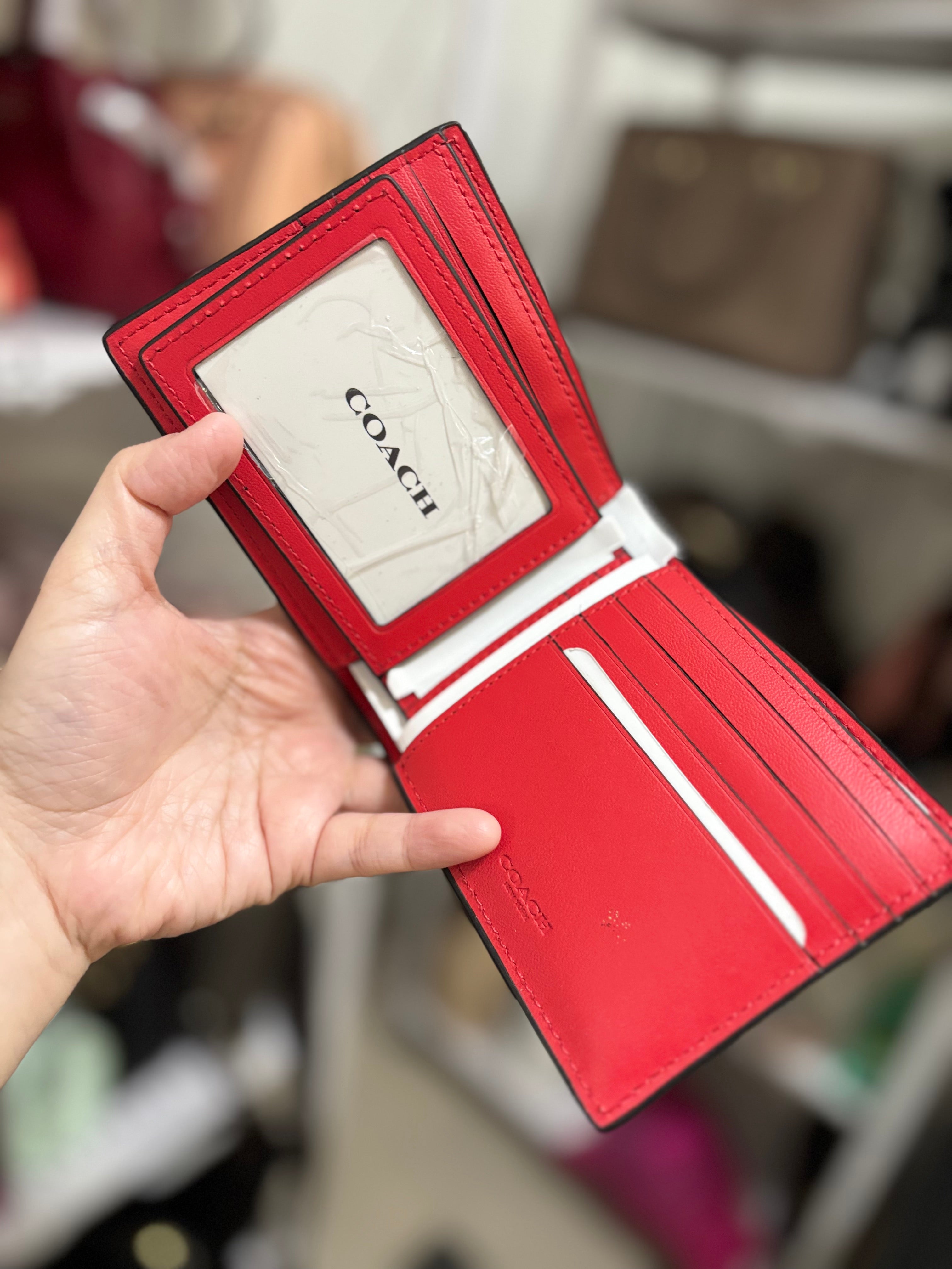 COACH 3 In 1 Wallet In Signature Leather Red/Charcoal