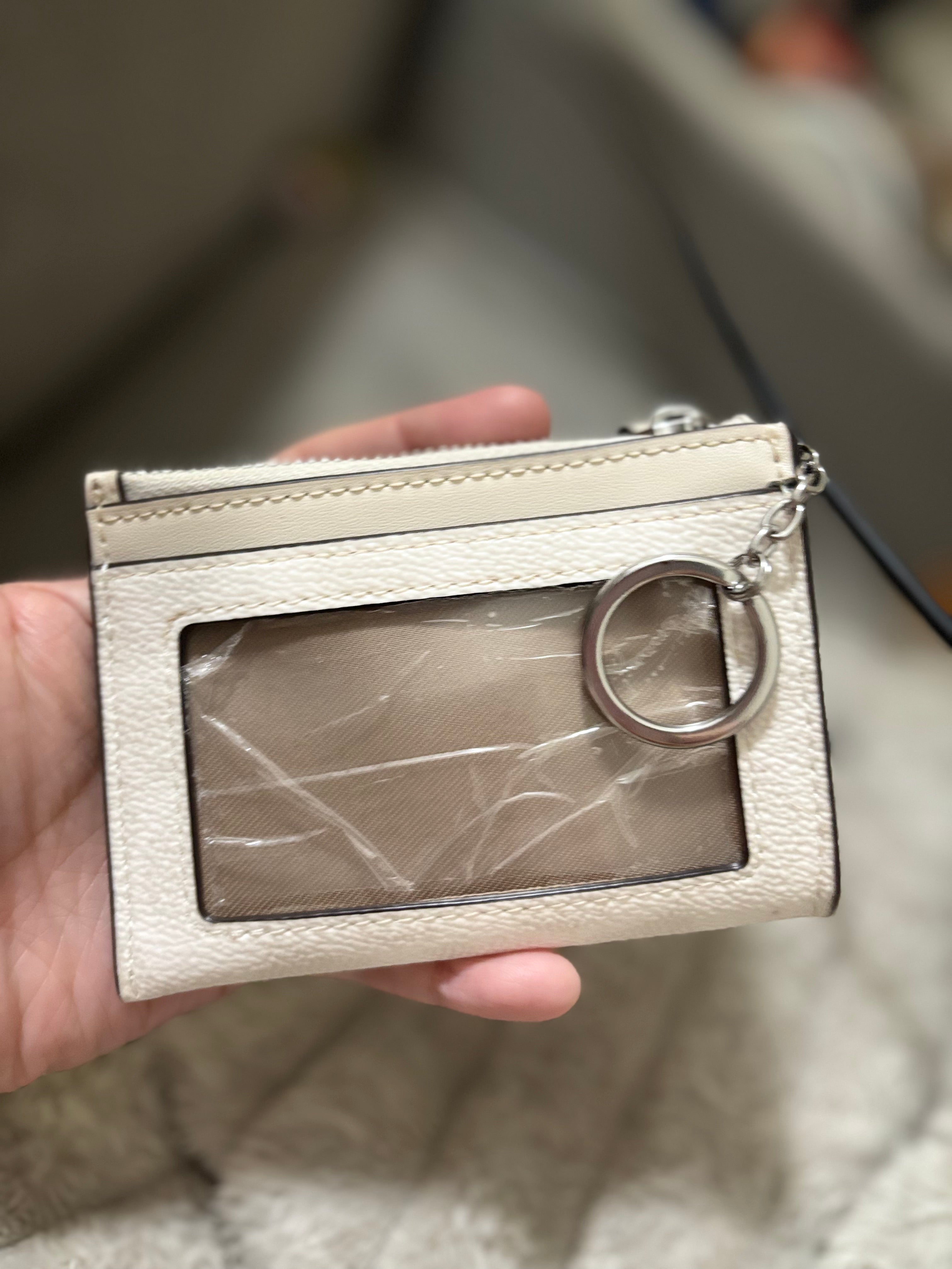 COACH Mini Skinny Id Case In Signature Canvas - Chalk/White