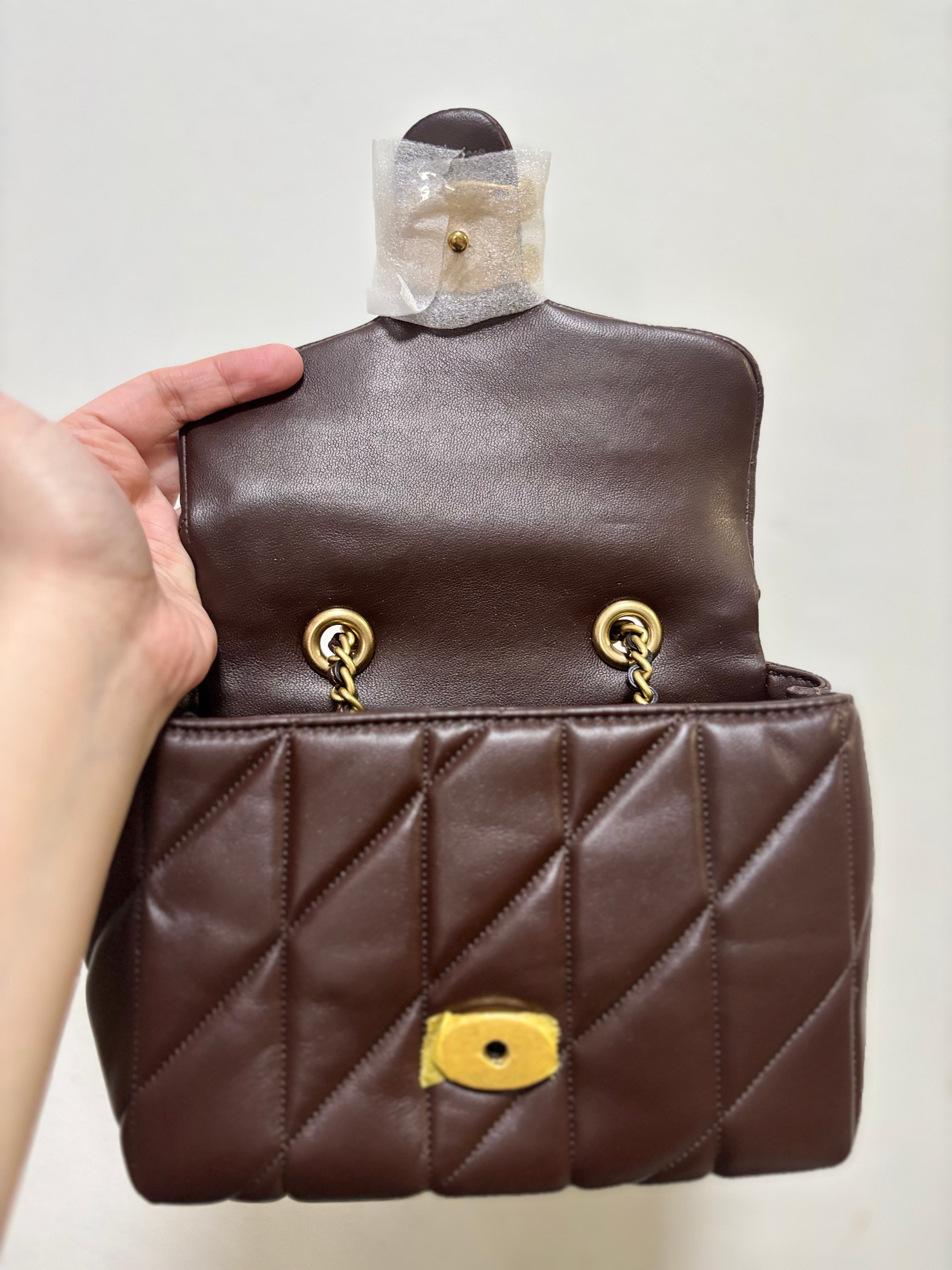 COACH Tabby Top Handle with Sling (Black, Brown, White)