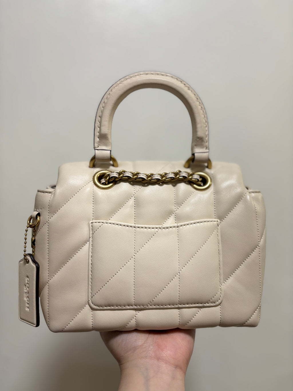 COACH Tabby Top Handle with Sling (Black, Brown, White)