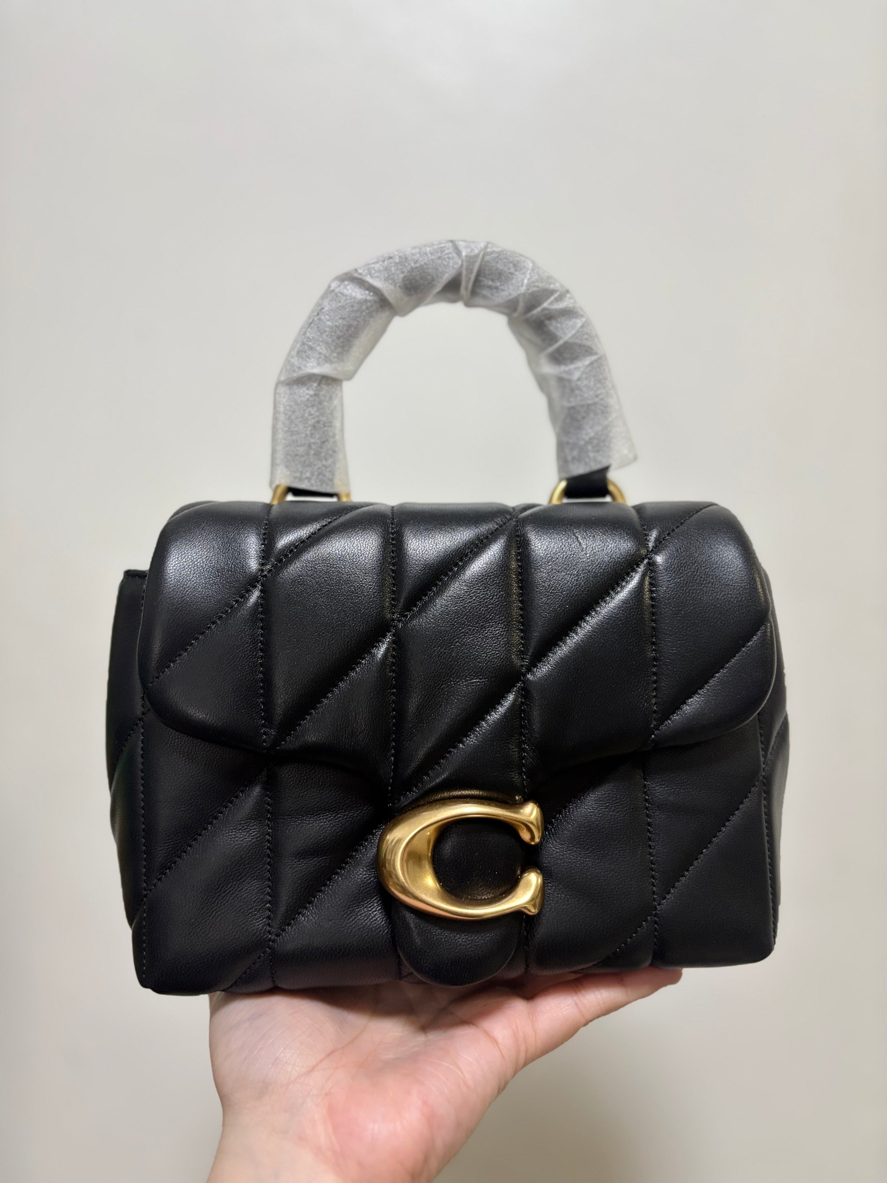 COACH Tabby Top Handle with Sling (Black, Brown, White)
