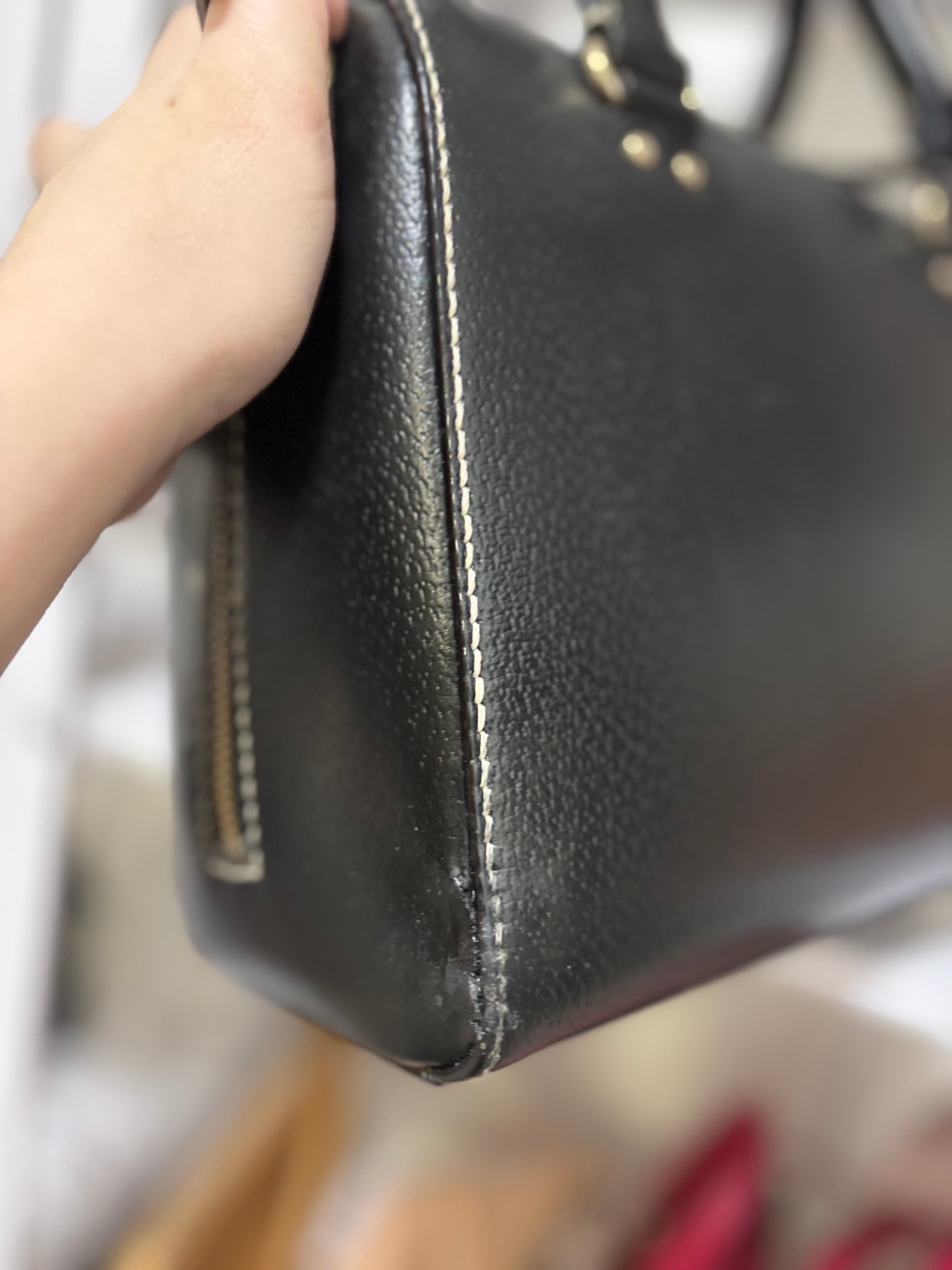 KATE SPADE Wellesley Alessa Satchel (Black Leather)