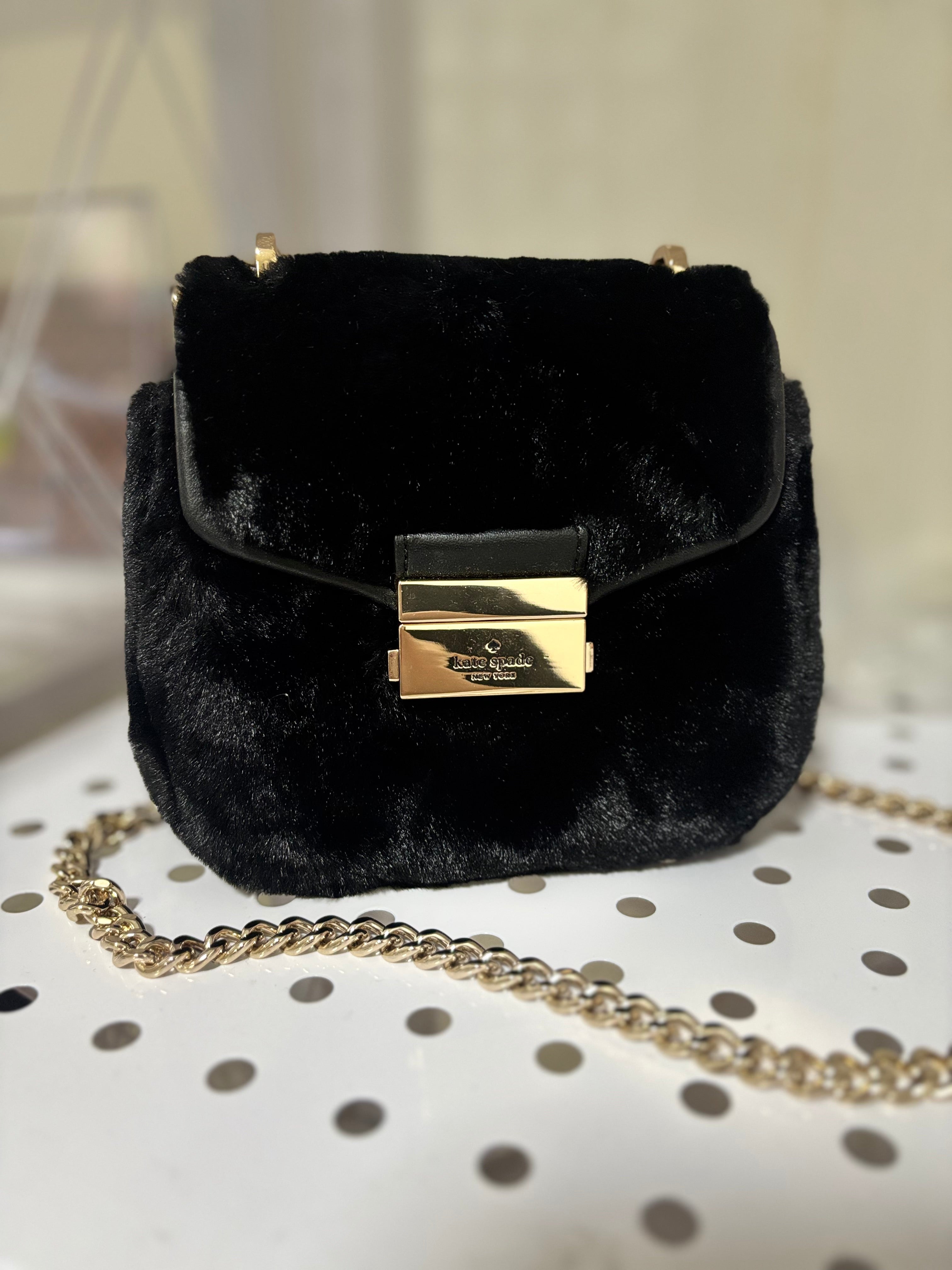 KATE SPADE Carey Faux Fur Micro Flap Crossbody