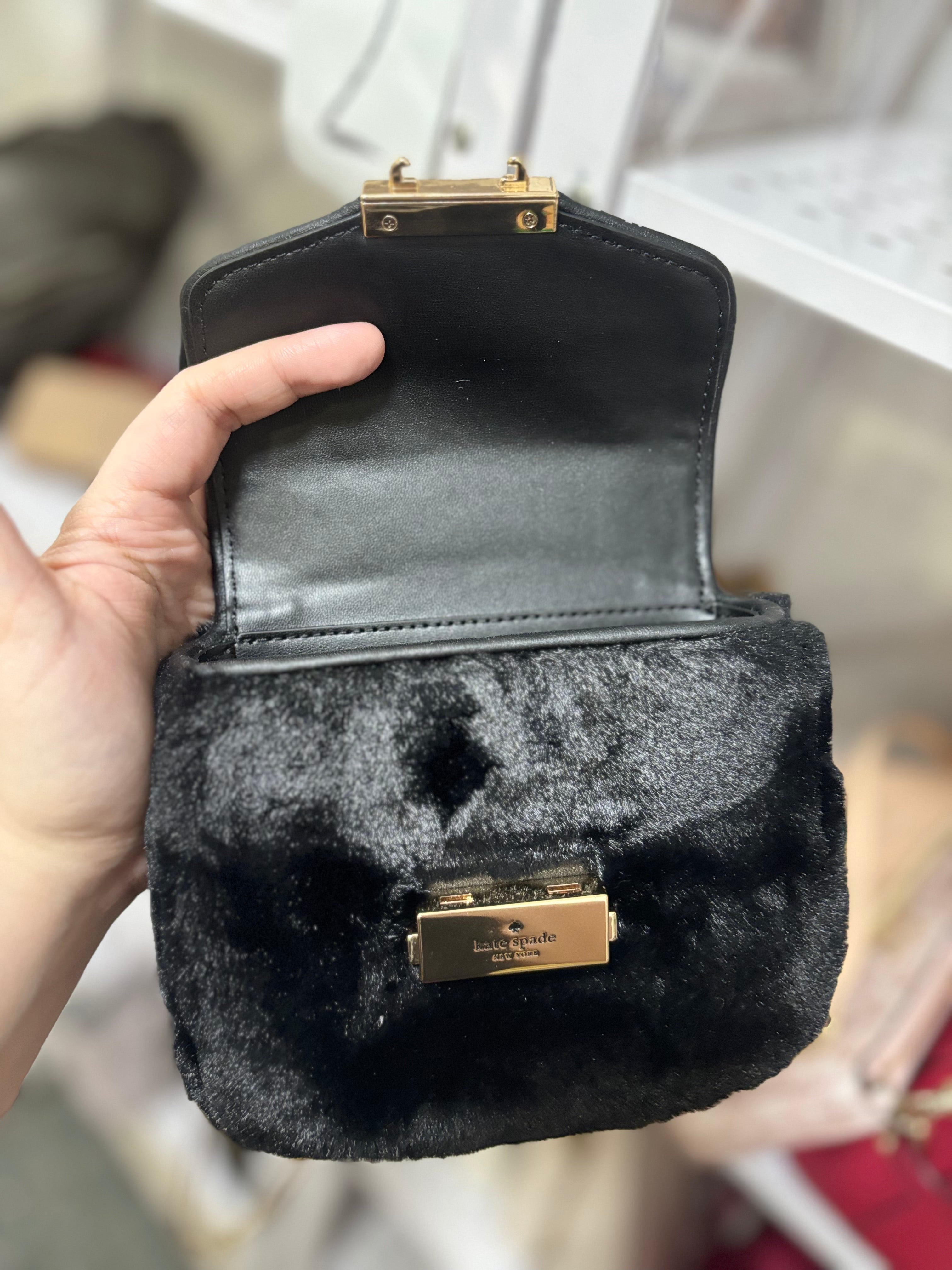 KATE SPADE Carey Faux Fur Micro Flap Crossbody