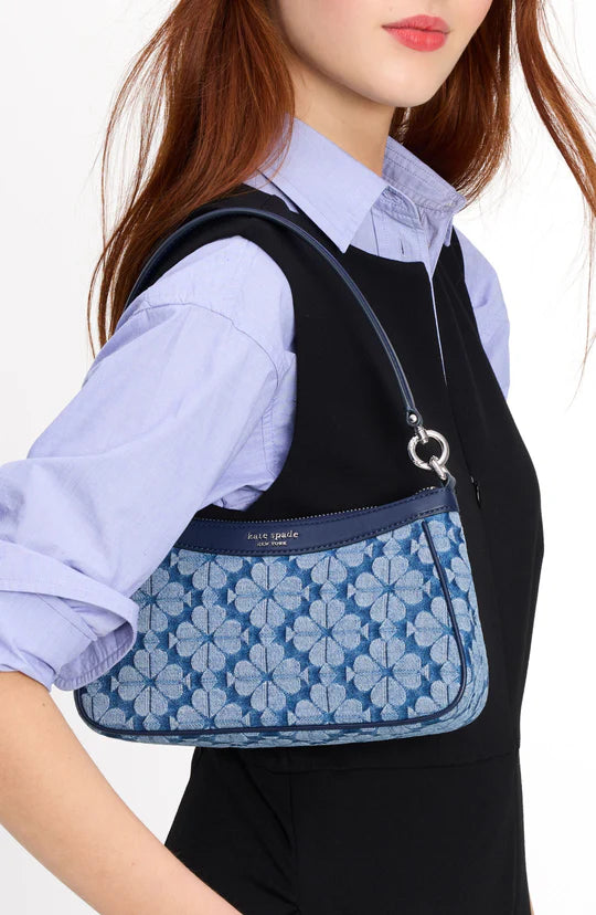 KATE SPADE Spade Flower Jacquard Denim Small Convertible Crossbody Bag
