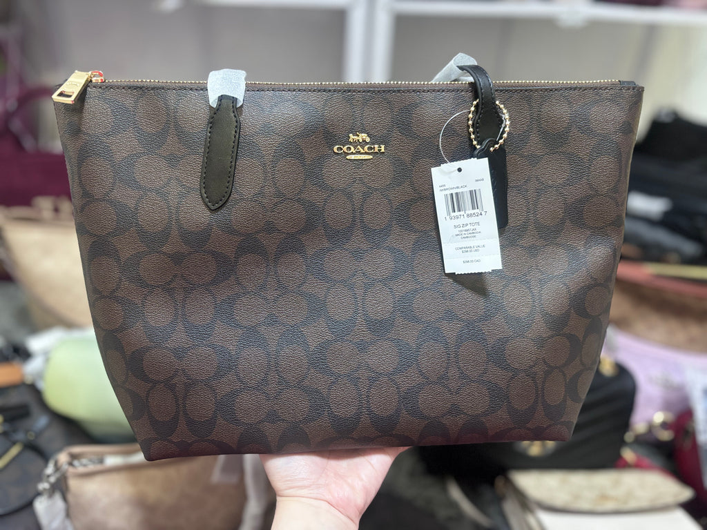 COACH Zip Top Tote - Mahogany