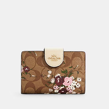 COACH Medium Corner Zip Bifold Wallet - Floral