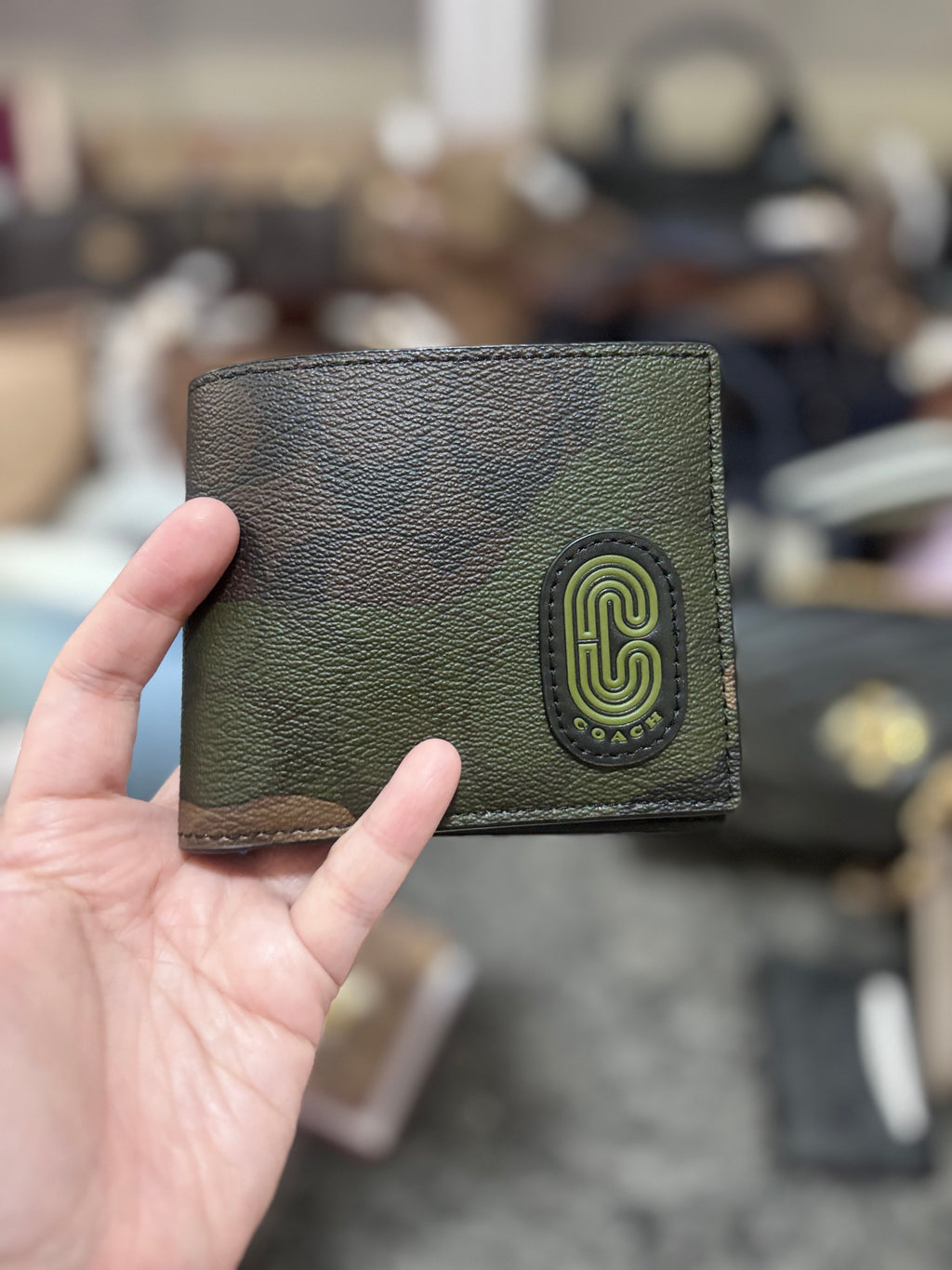 COACH 3 In 1 Wallet In Signature Canvas With Camo Print And Coach Patch