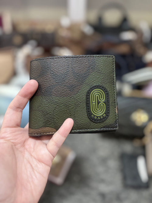 COACH 3 In 1 Wallet In Signature Canvas With Camo Print And Coach Patch