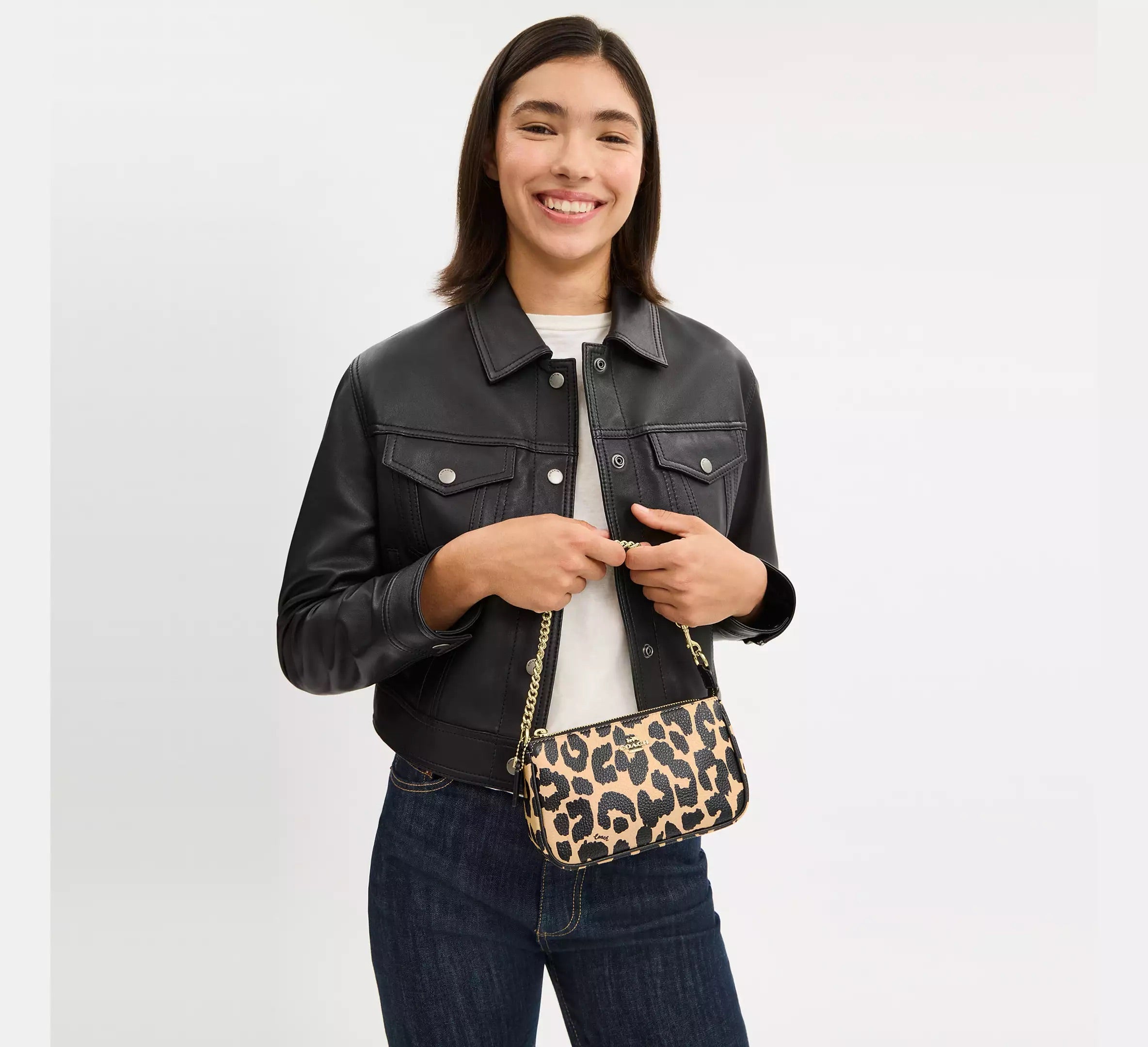 COACH Nolita 19 With Leopard Print