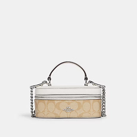 COACH Train Case Crossbody -  Chalk/Khaki Signature