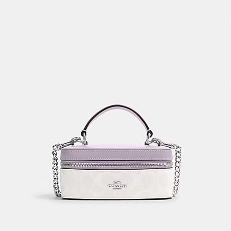 COACH Train Case Crossbody -  Purple/White Signature