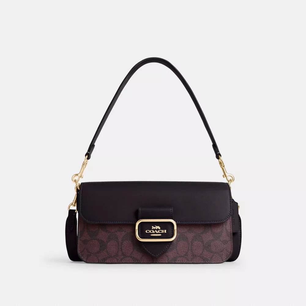 COACH Morgan Shoulder Bag In Signature Canvas Ox Blood