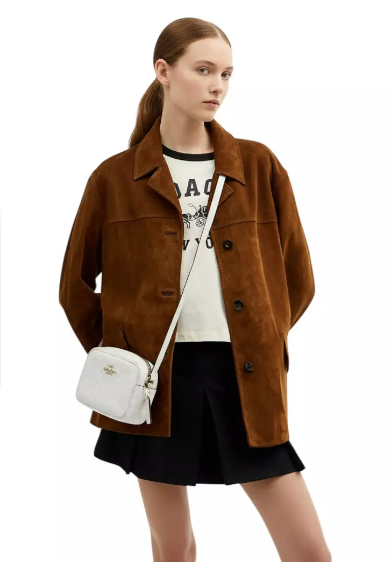 COACH Mini Jamie Camera Bag in Signature Canvas - Glacier White