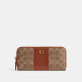 COACH Essential Slim Accordion Zip Wallet In Signature Canvas Tan Rust