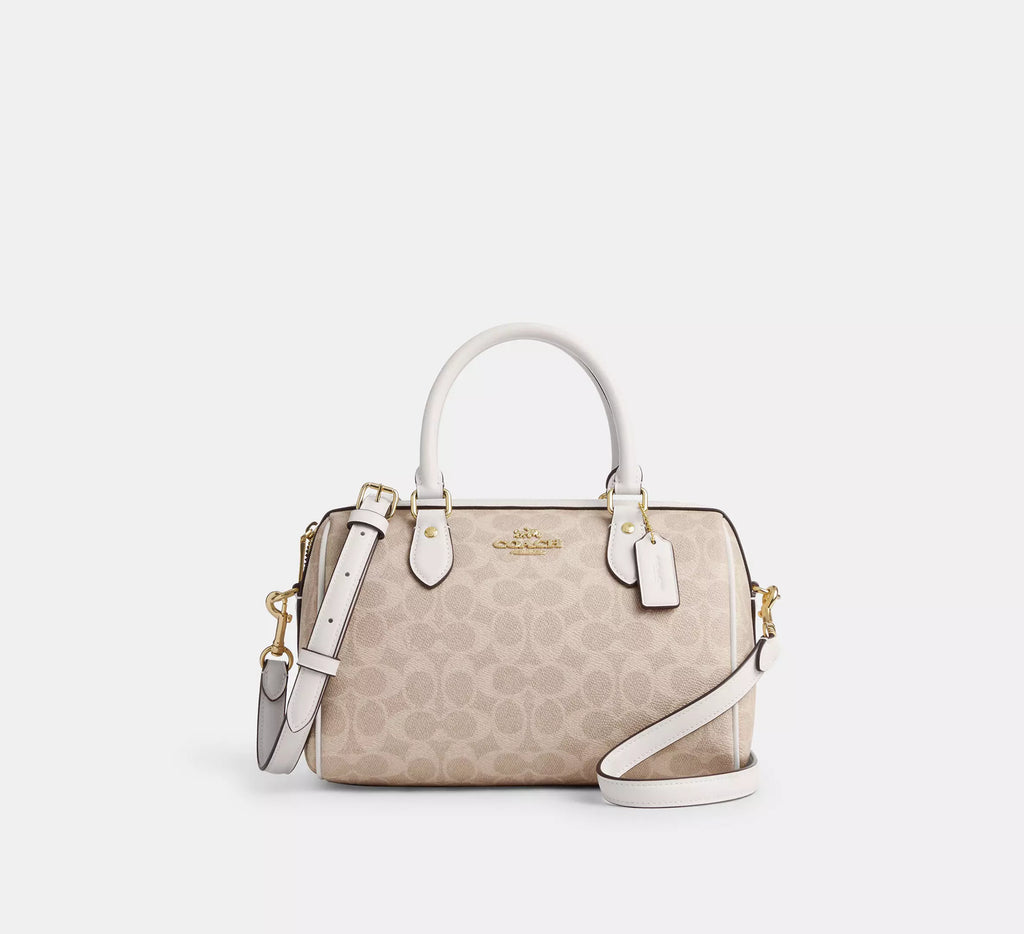 COACH Mini Rowan Satchel In Blocked Signature Canvas