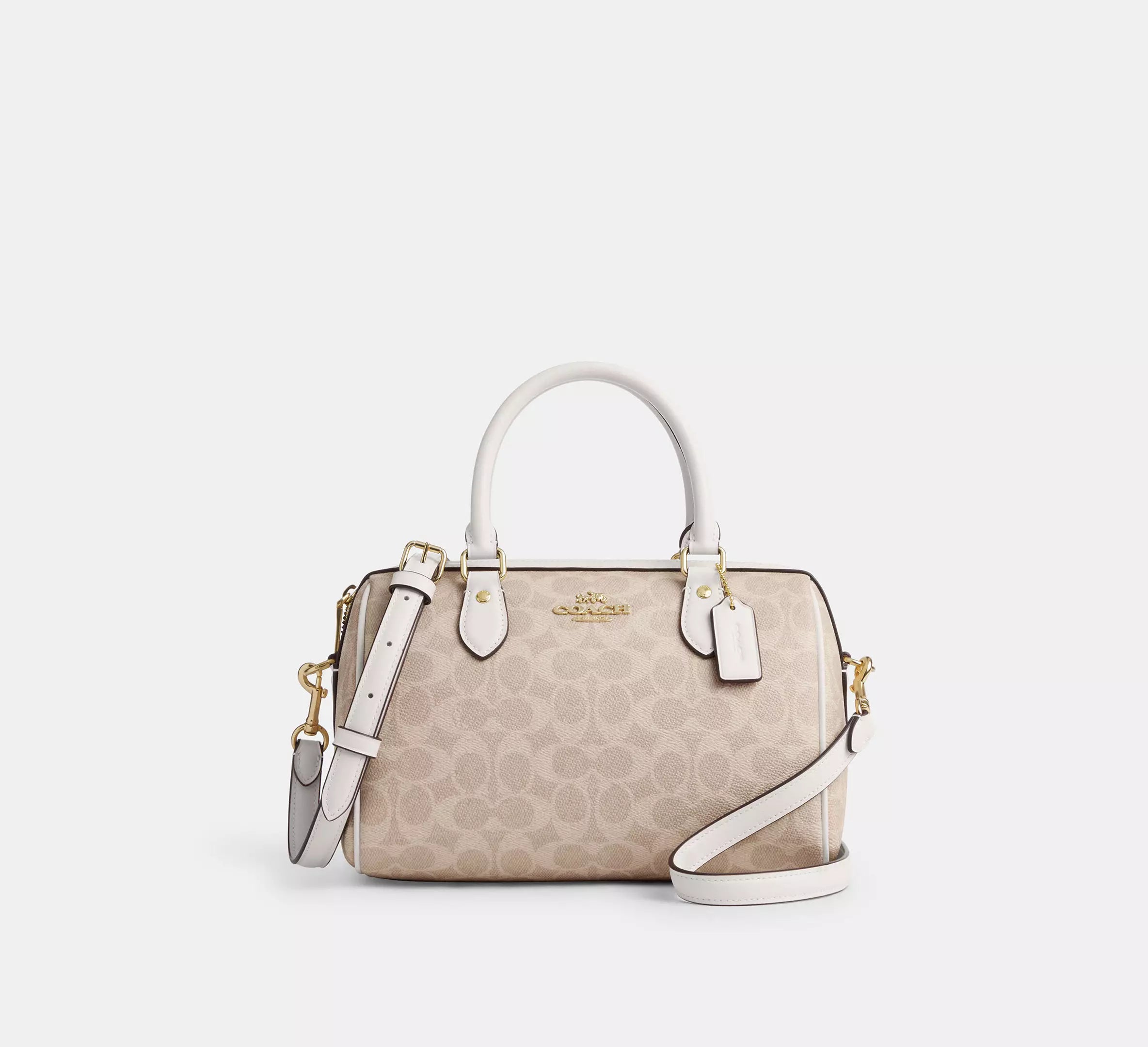 COACH Mini Rowan Satchel In Blocked Signature Canvas