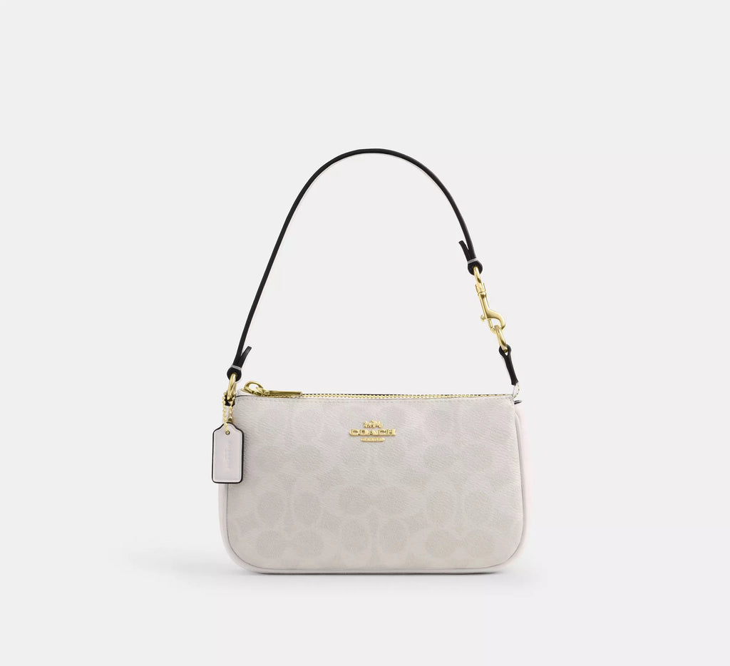 COACH Nolita 19 In Blocked Signature Canvas In Glacier White