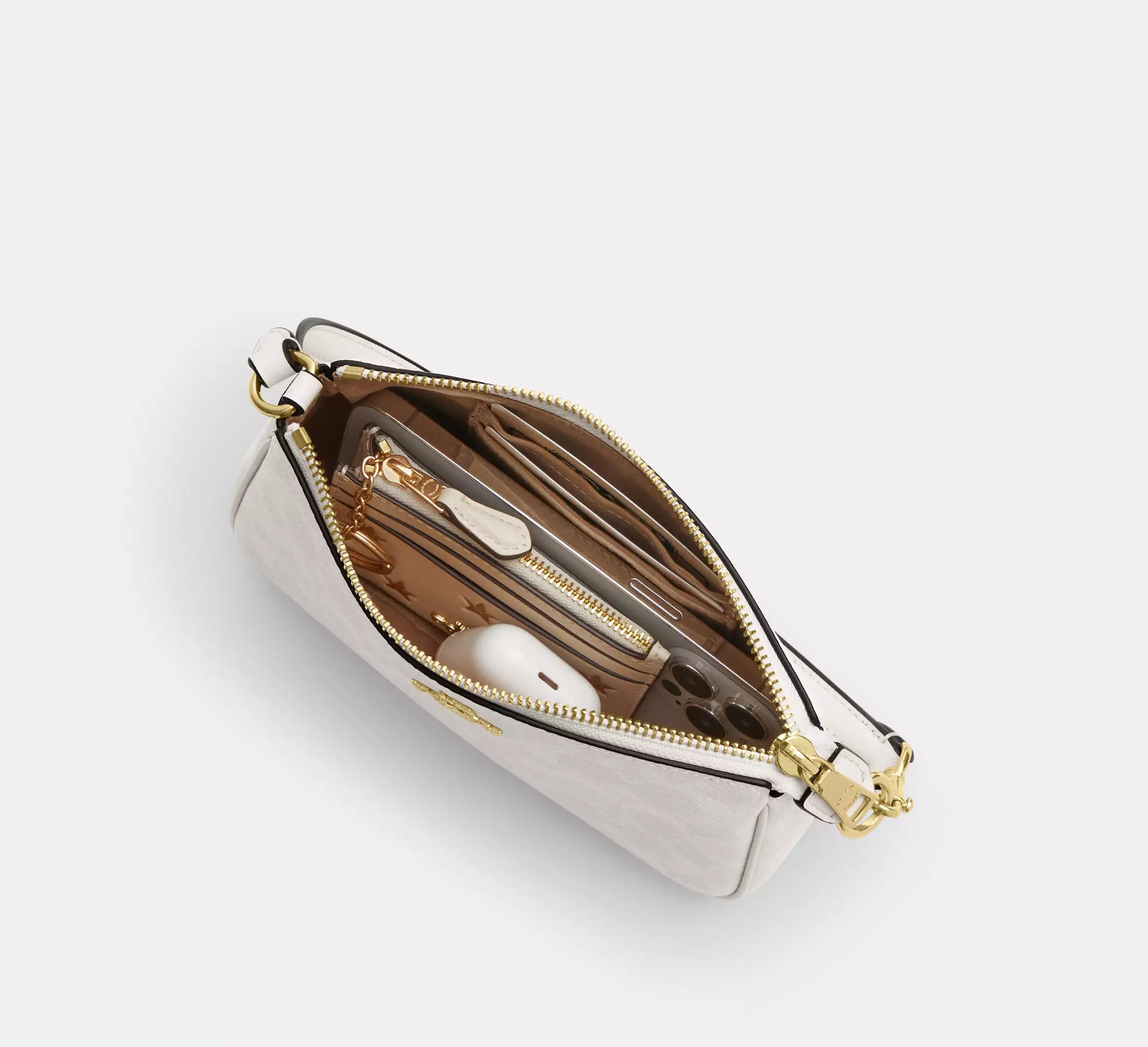 COACH Nolita 19 In Blocked Signature Canvas In Glacier White